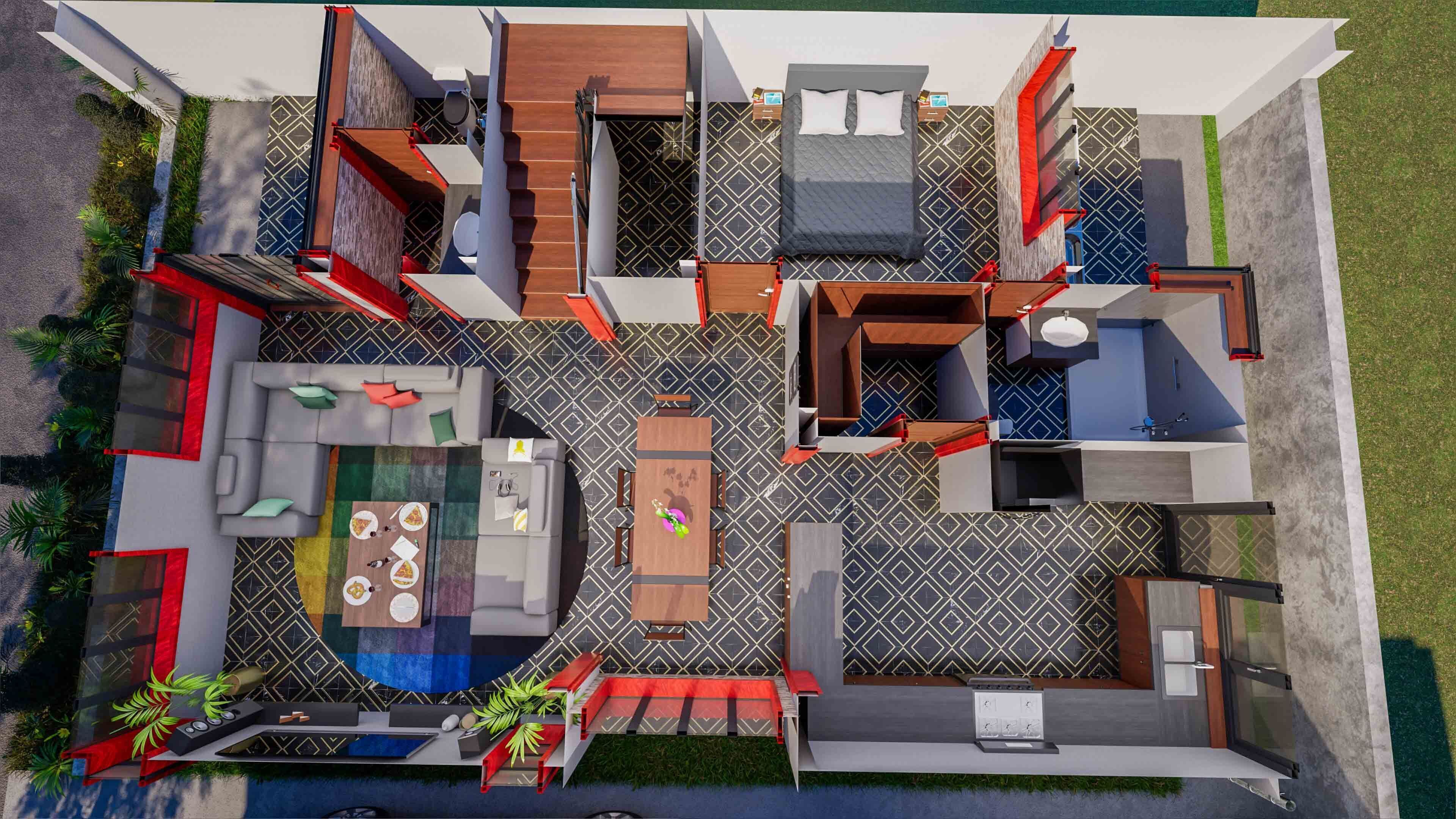 Villas Interior and Exterior fixed 3D model_2