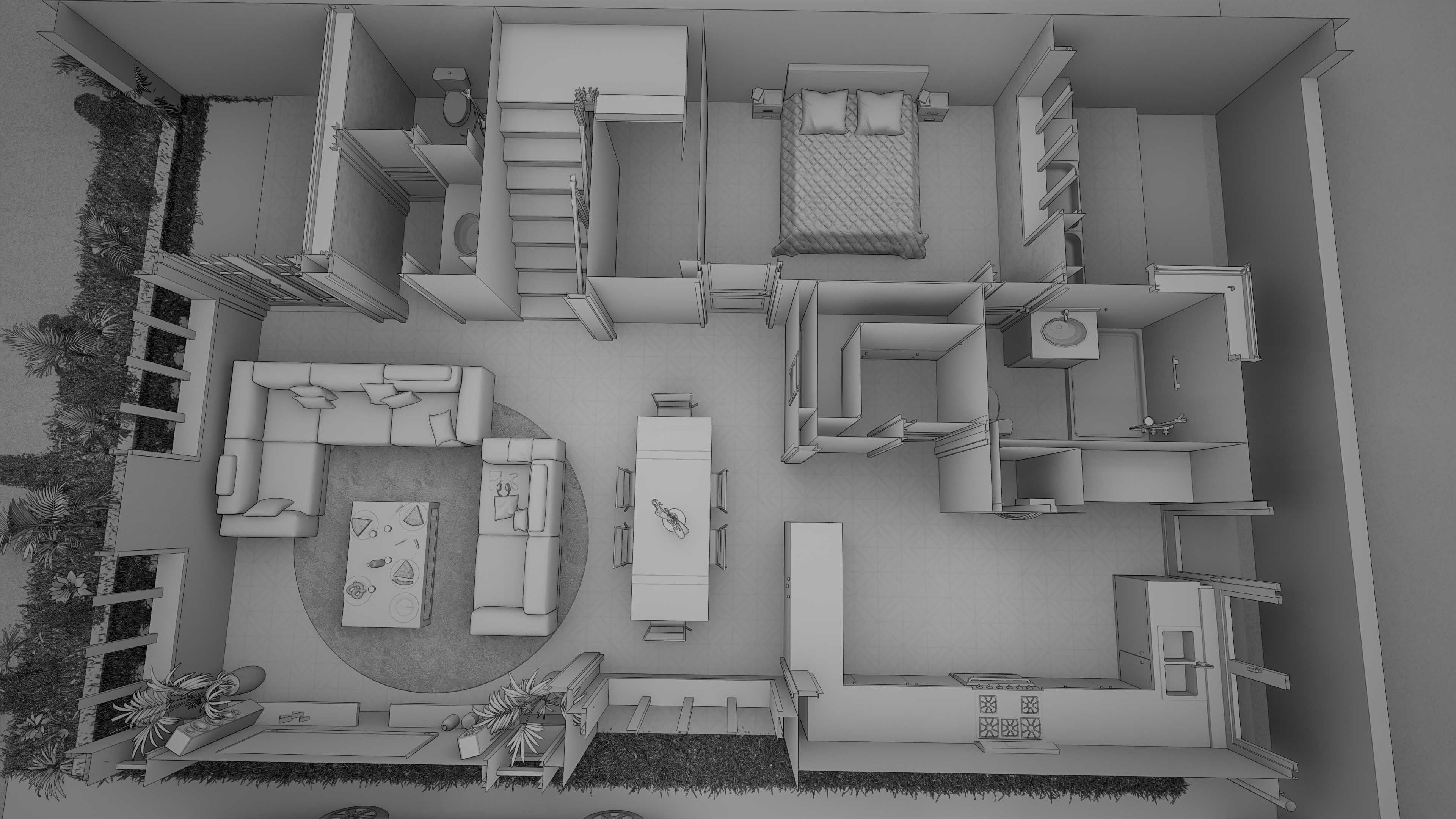 Villas Interior and Exterior fixed 3D model_11