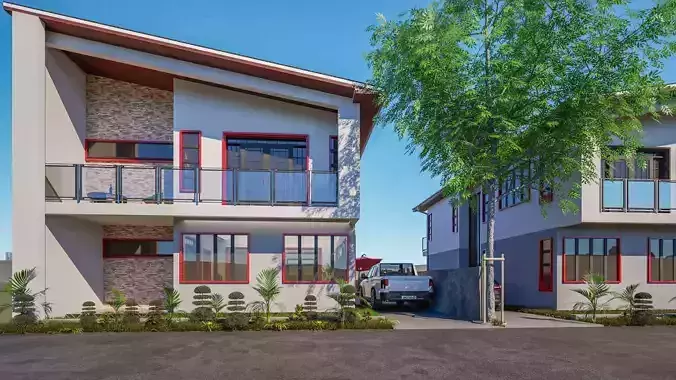 Villas Interior and Exterior fixed 3D model