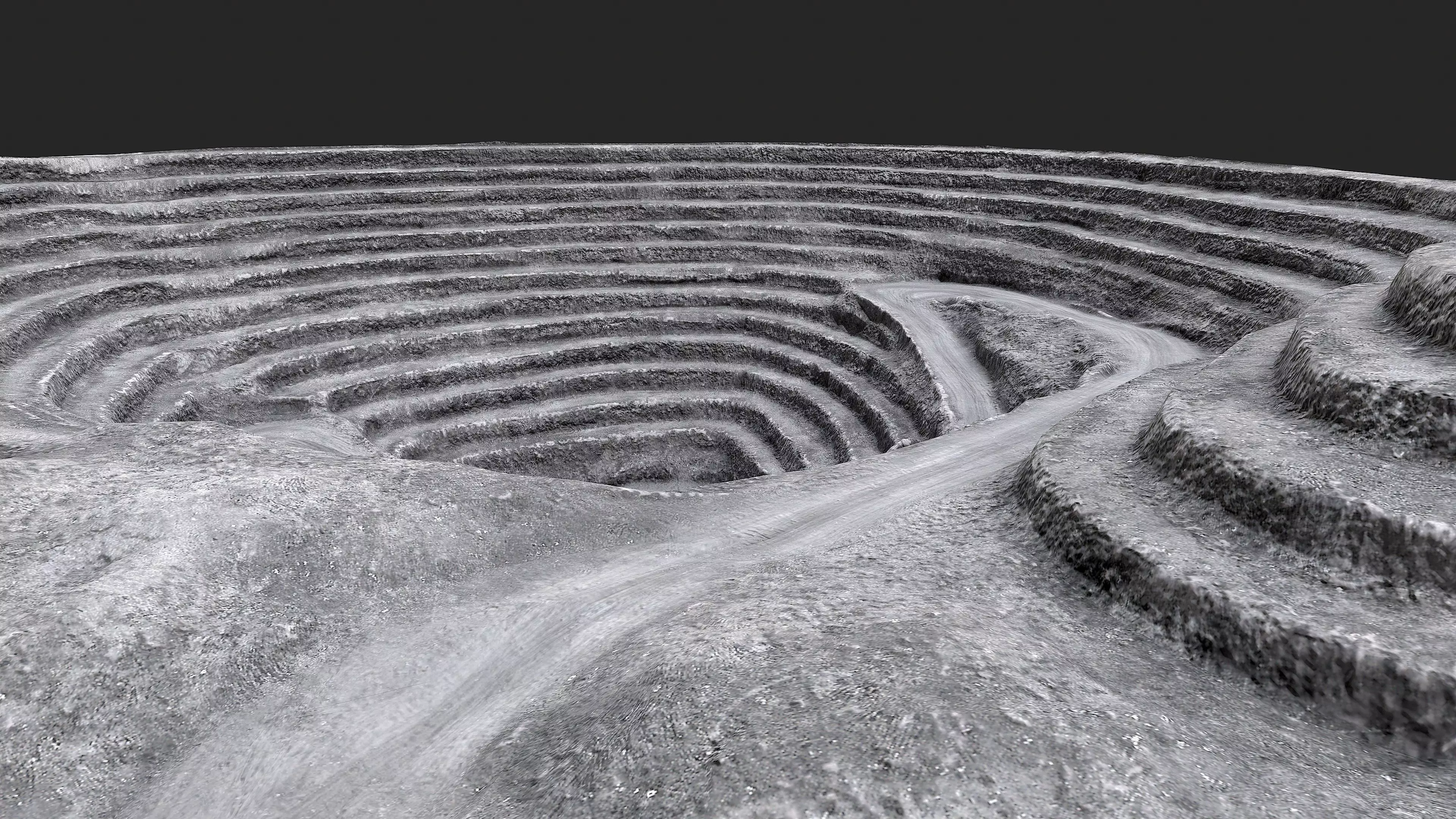 Open Pit Mine Quarry Low-poly 3D model