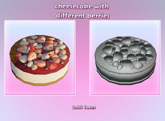 Dessert SET Low-poly 3D model 2