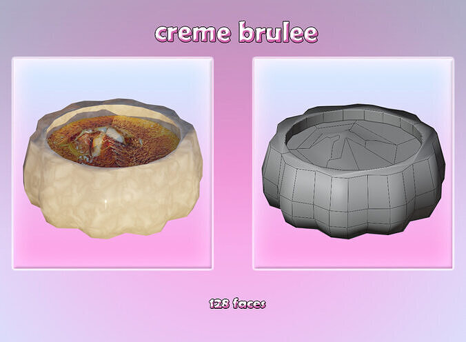 Dessert SET Low-poly 3D model 3