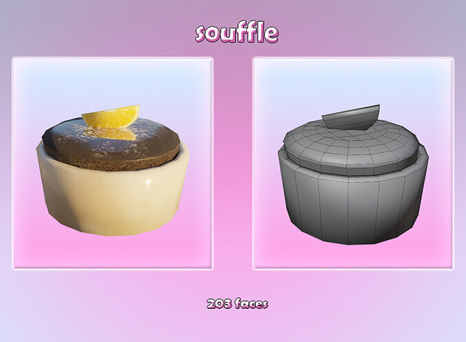 Dessert SET Low-poly 3D model 6