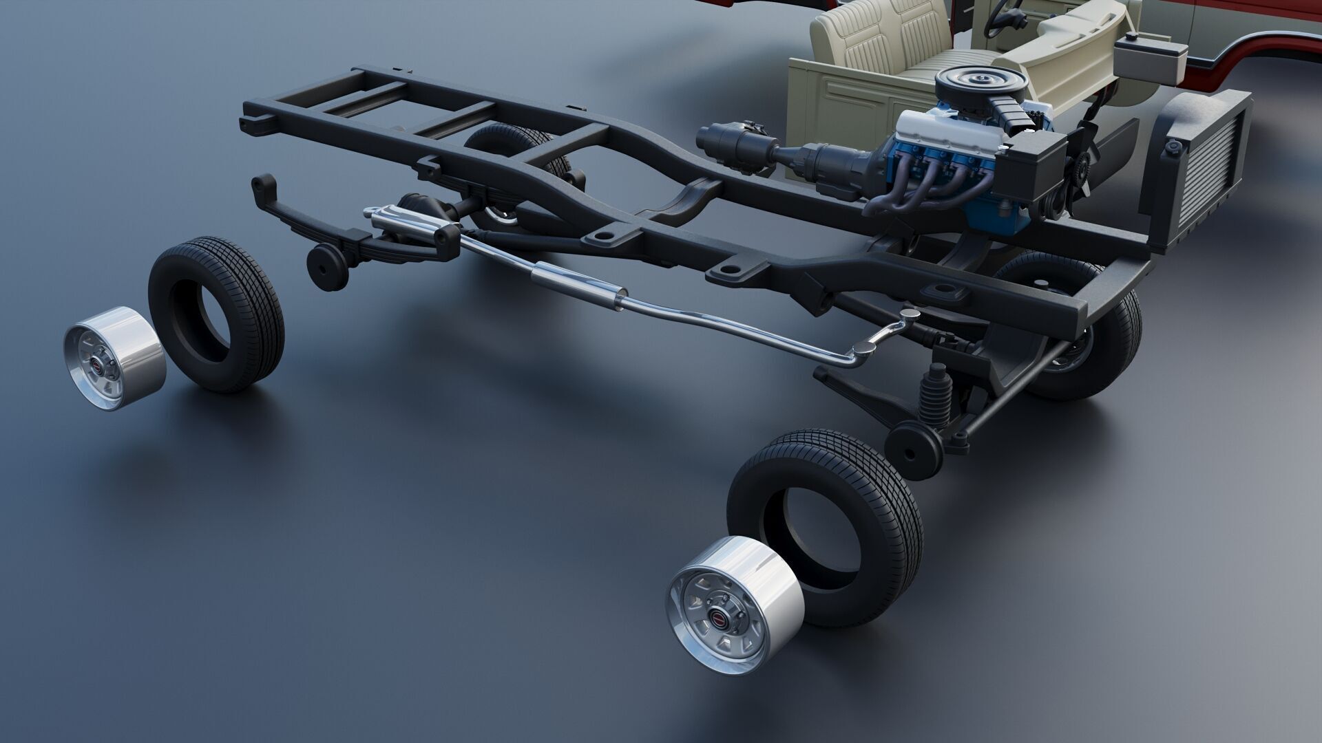 Pickup Truck F-150 Long Bed 1983 3D print model_27