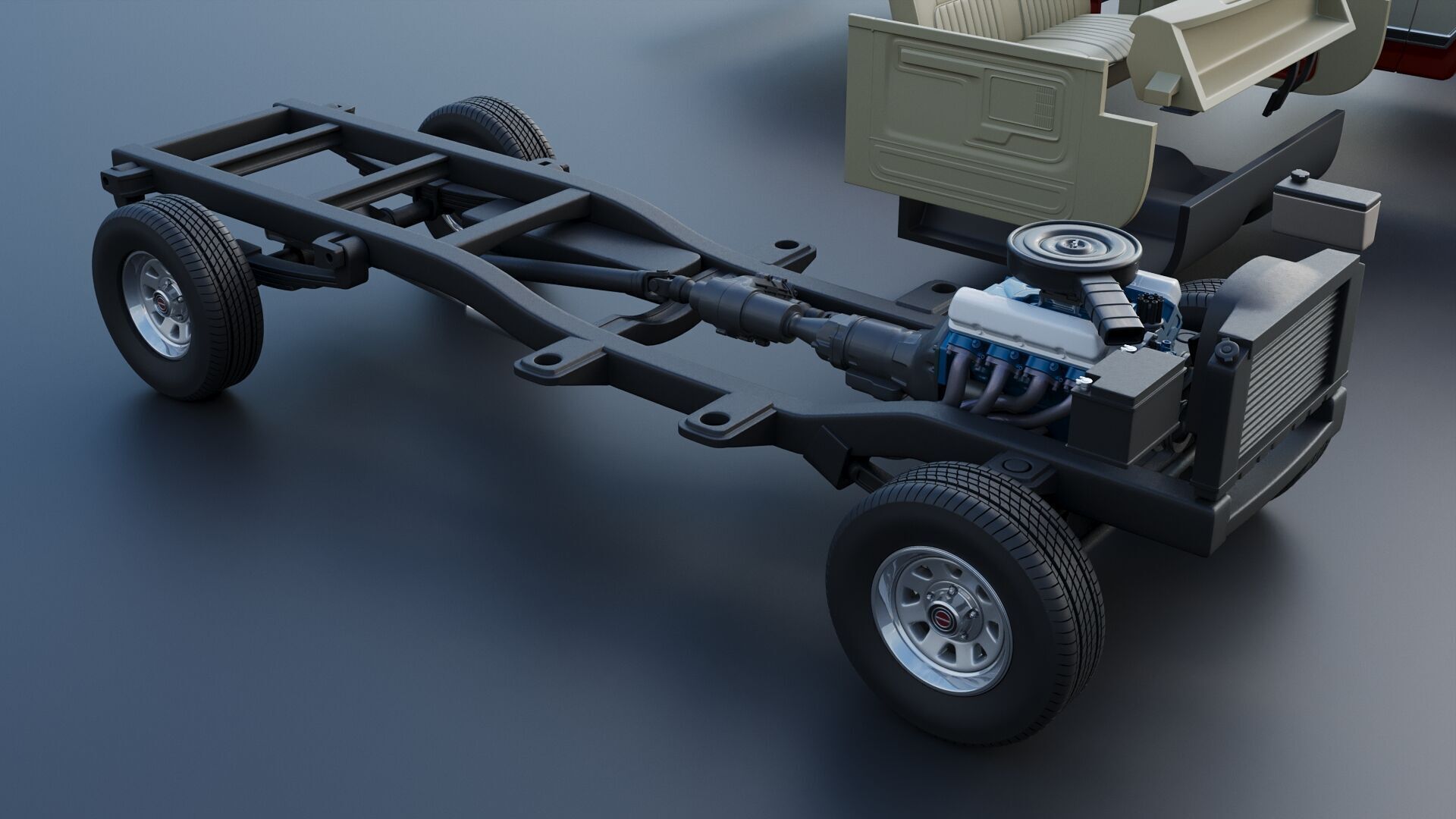 Pickup Truck F-150 Long Bed 1983 3D print model_26