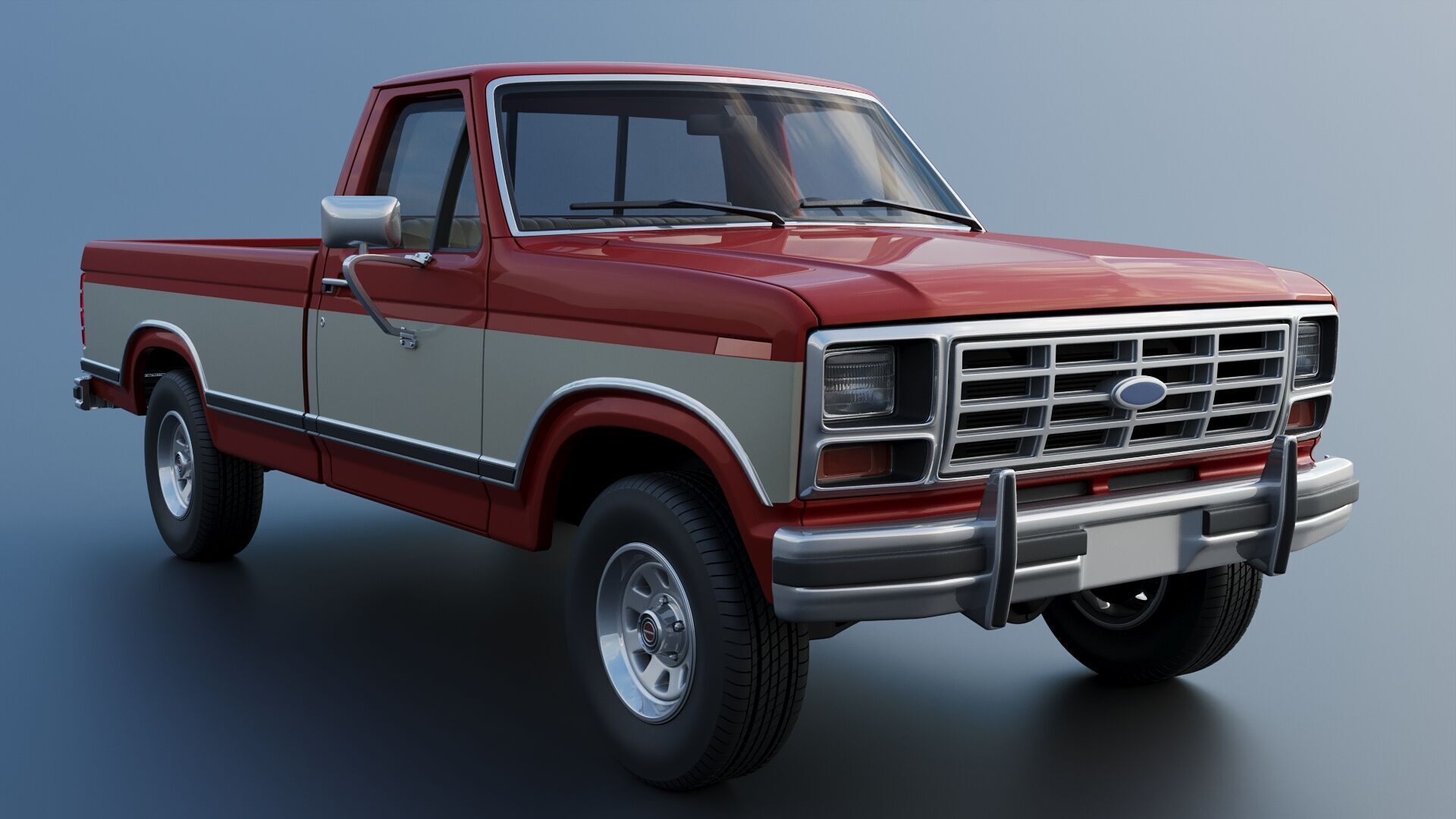 Pickup Truck F-150 Long Bed 1983 3D print model_10