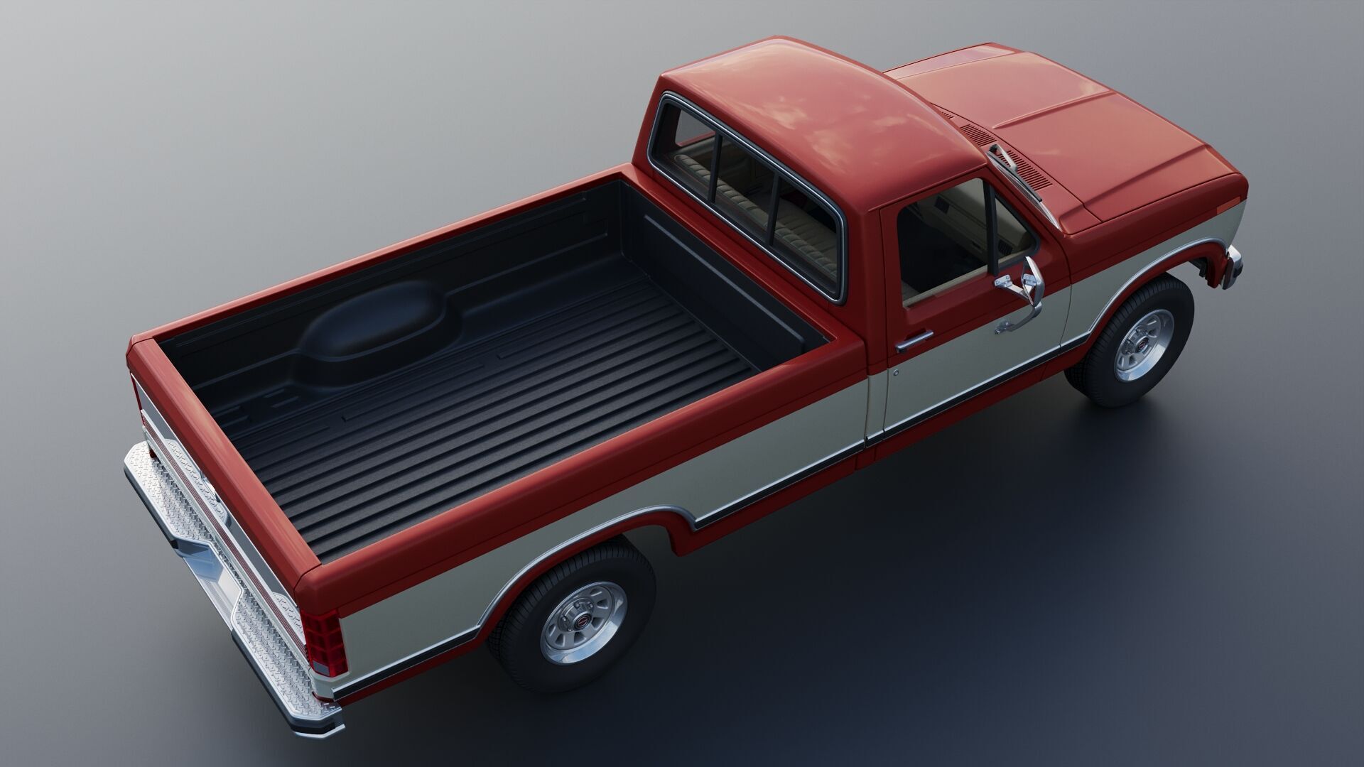 Pickup Truck F-150 Long Bed 1983 3D print model_7