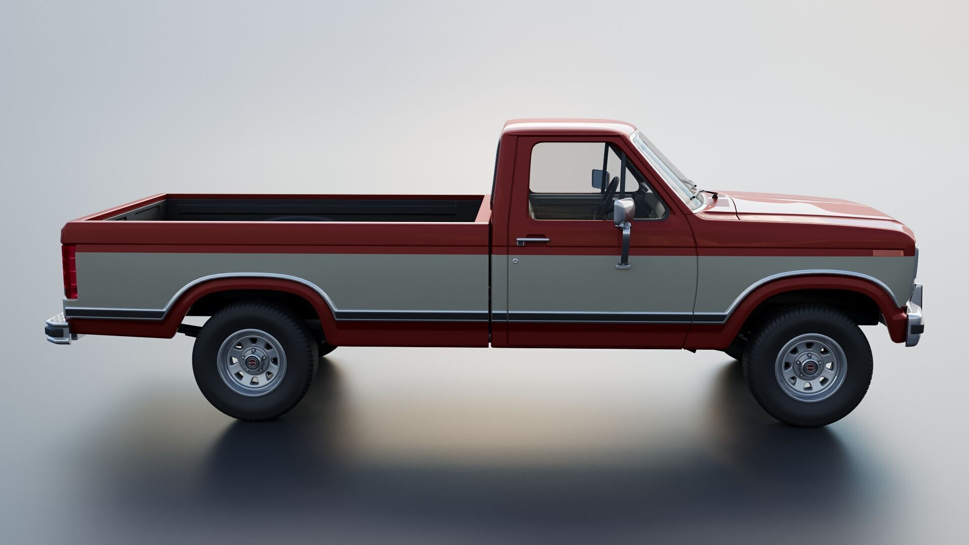Pickup Truck F-150 Long Bed 1983 3D print model_8