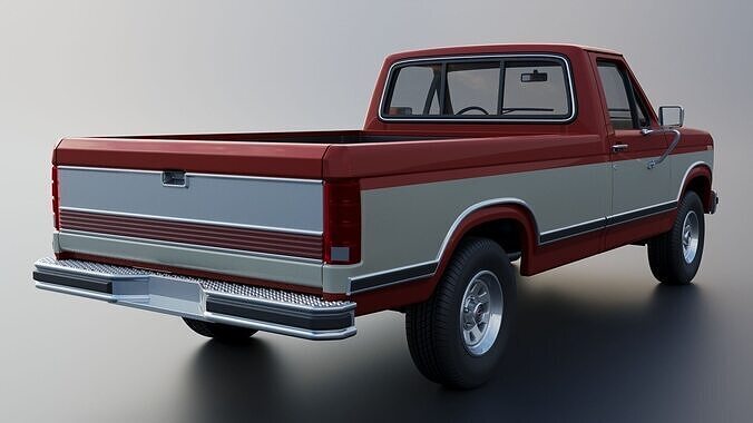Pickup Truck F-150 Long Bed 1983 3D print model 7