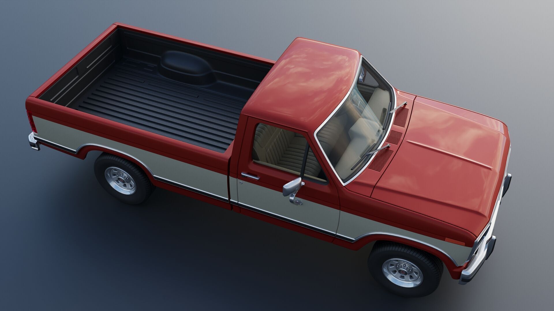 Pickup Truck F-150 Long Bed 1983 3D print model_11