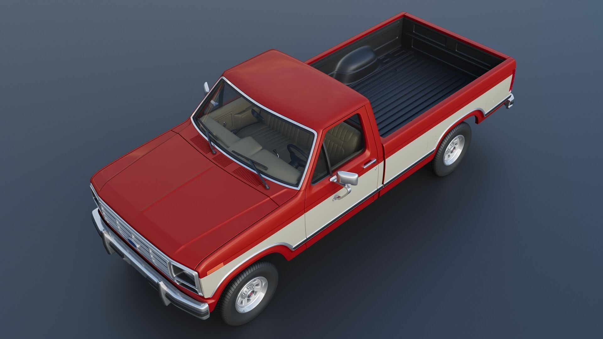 Pickup Truck F-150 Long Bed 1983 3D print model_12