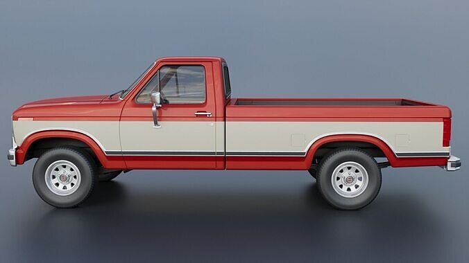 Pickup Truck F-150 Long Bed 1983 3D print model 4