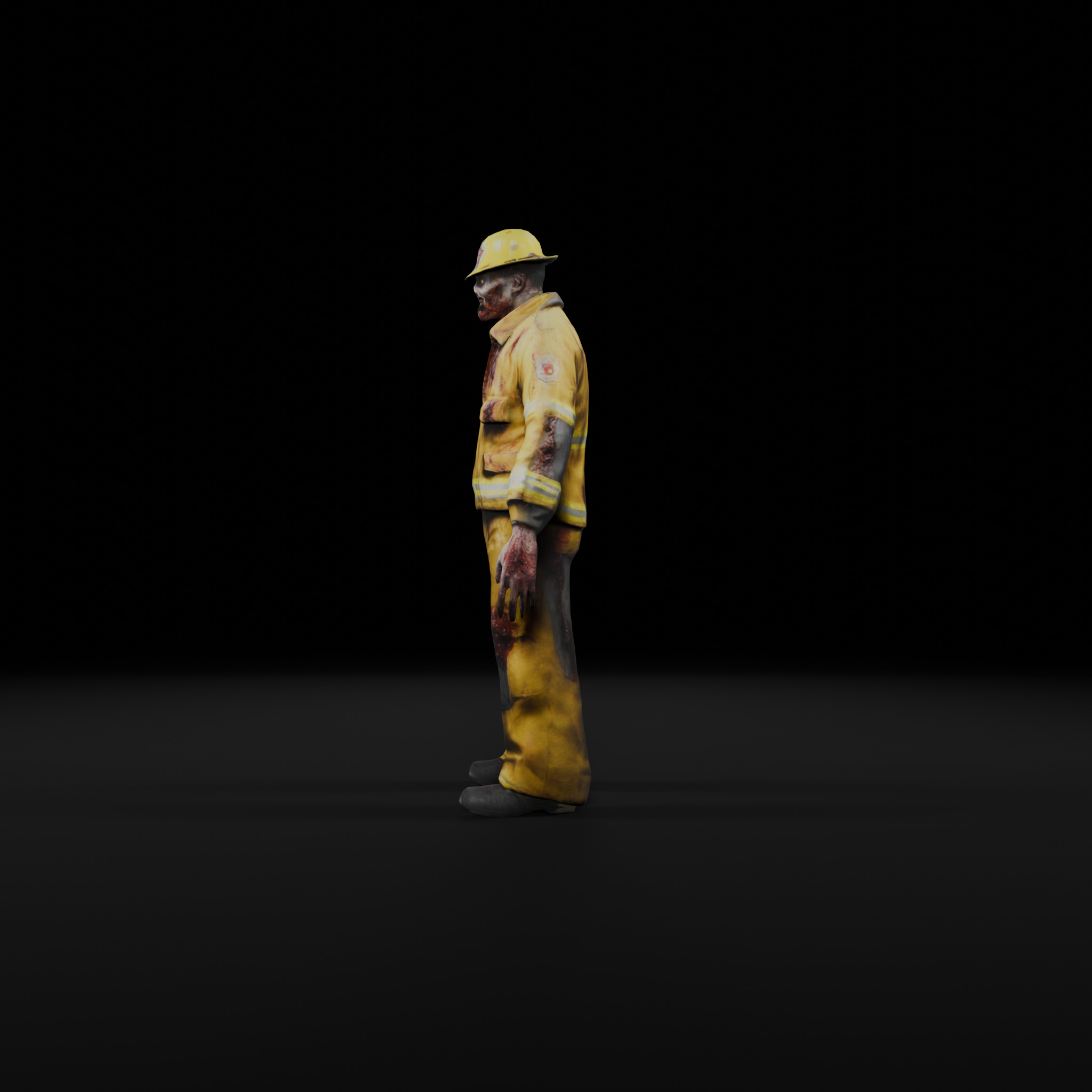 Zombie Firefighter - Low Poly Rigged 3D Model Low-poly 3D model_2
