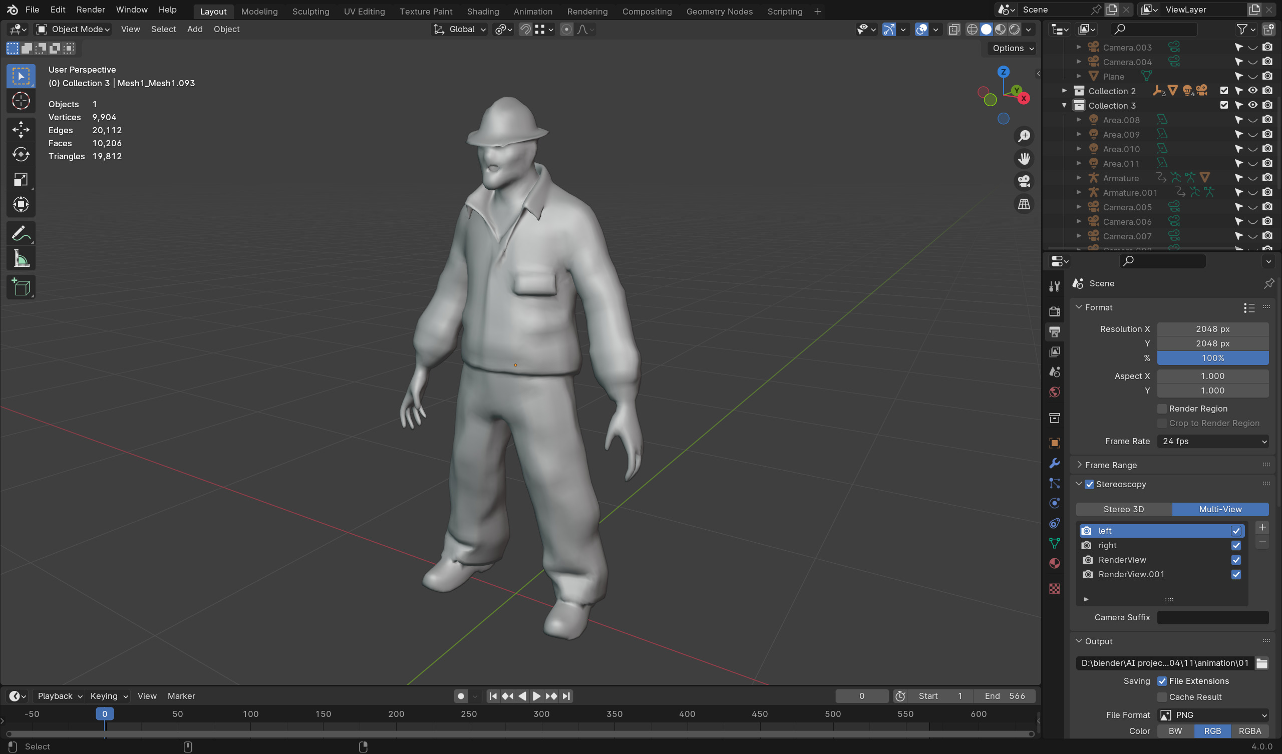 Zombie Firefighter - Low Poly Rigged 3D Model Low-poly 3D model_6