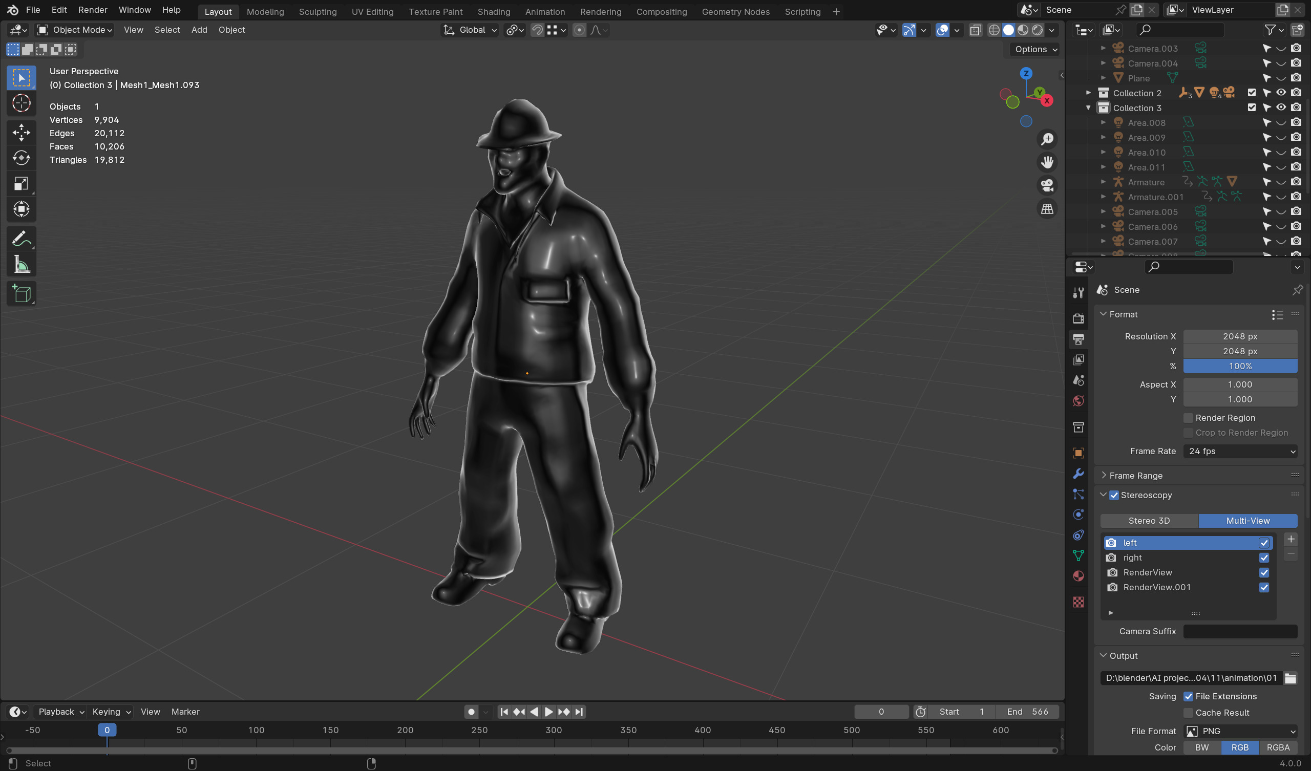 Zombie Firefighter - Low Poly Rigged 3D Model Low-poly 3D model_9