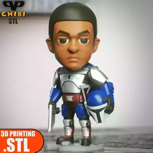 Mandalorian Fleet Commander Chibi STL for 3D Printing ChibiSTL 3D print model