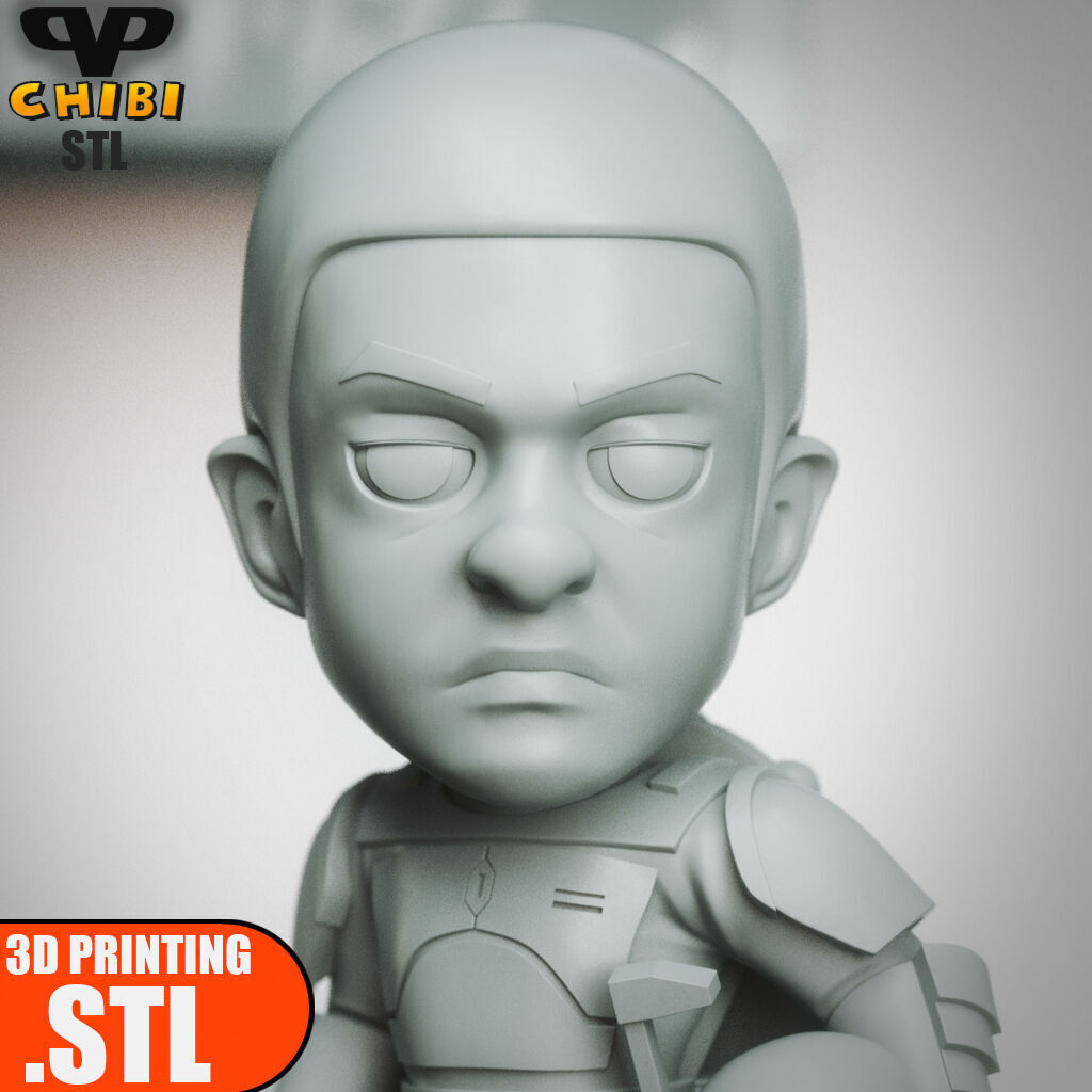 Mandalorian Fleet Commander Chibi STL for 3D Printing ChibiSTL 3D print model_4