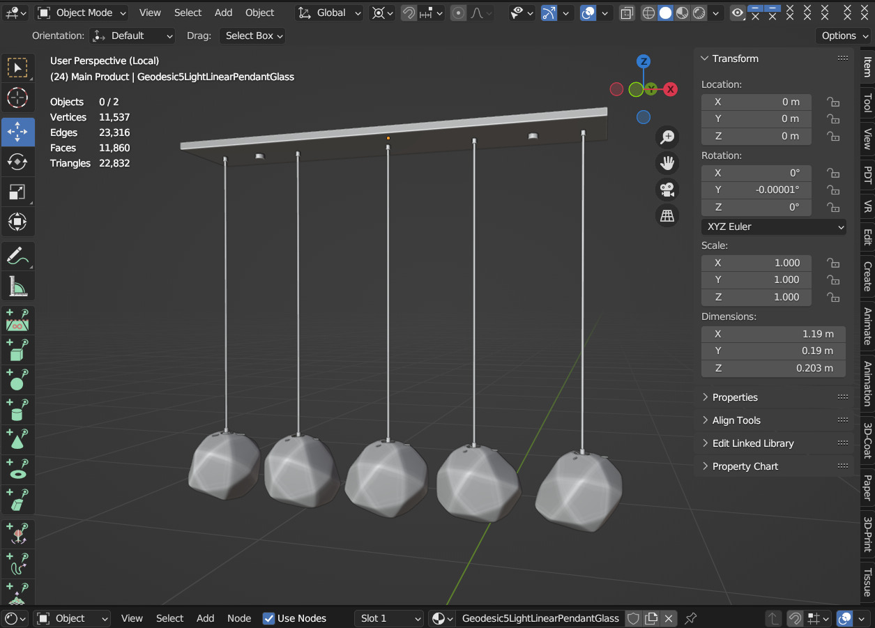 Uttermost Geodesic 5 Light Linear Pendant 3D model_6