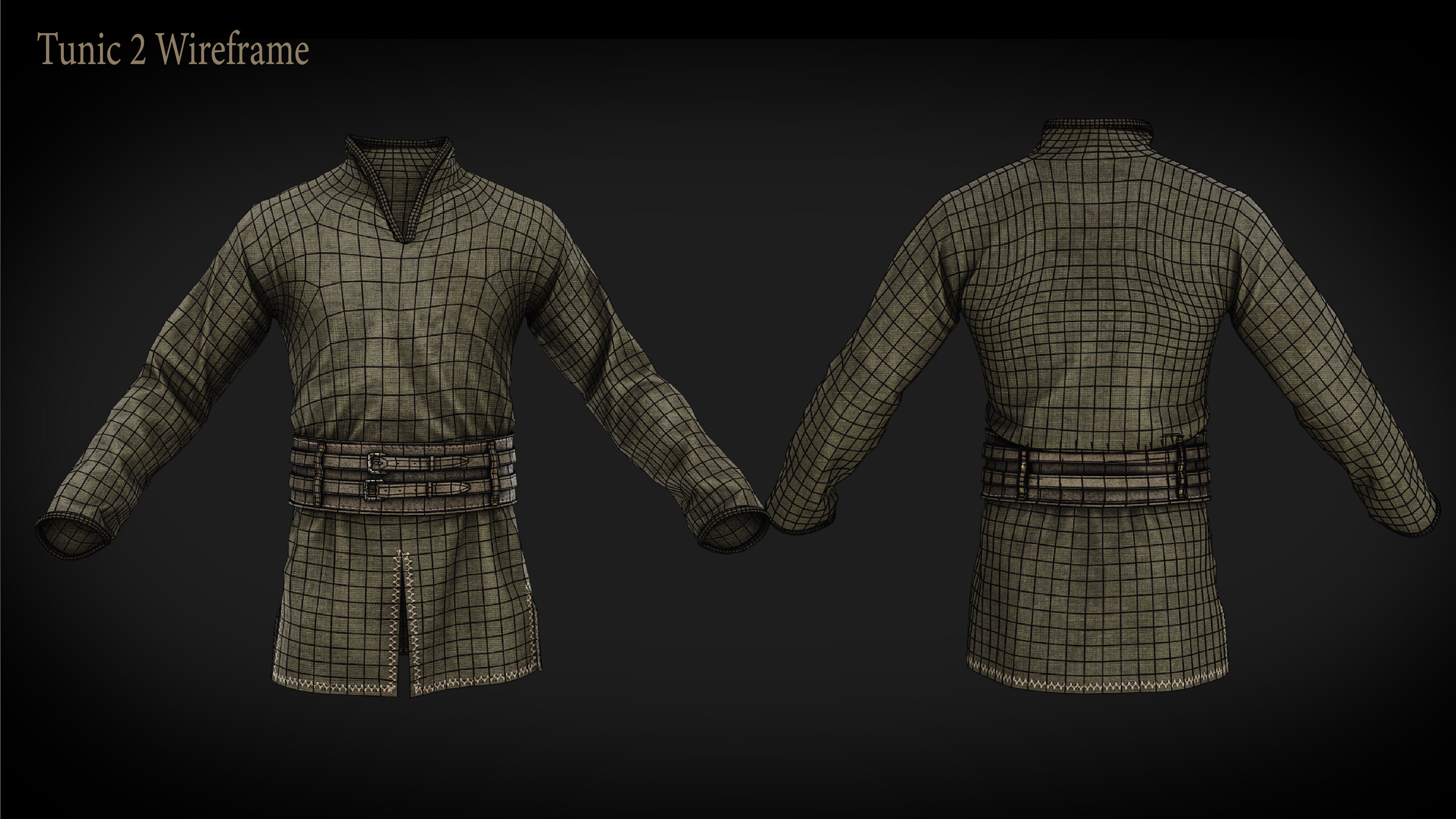 Rigged Metahuman Medieval Clothing Low-poly 3D model_7
