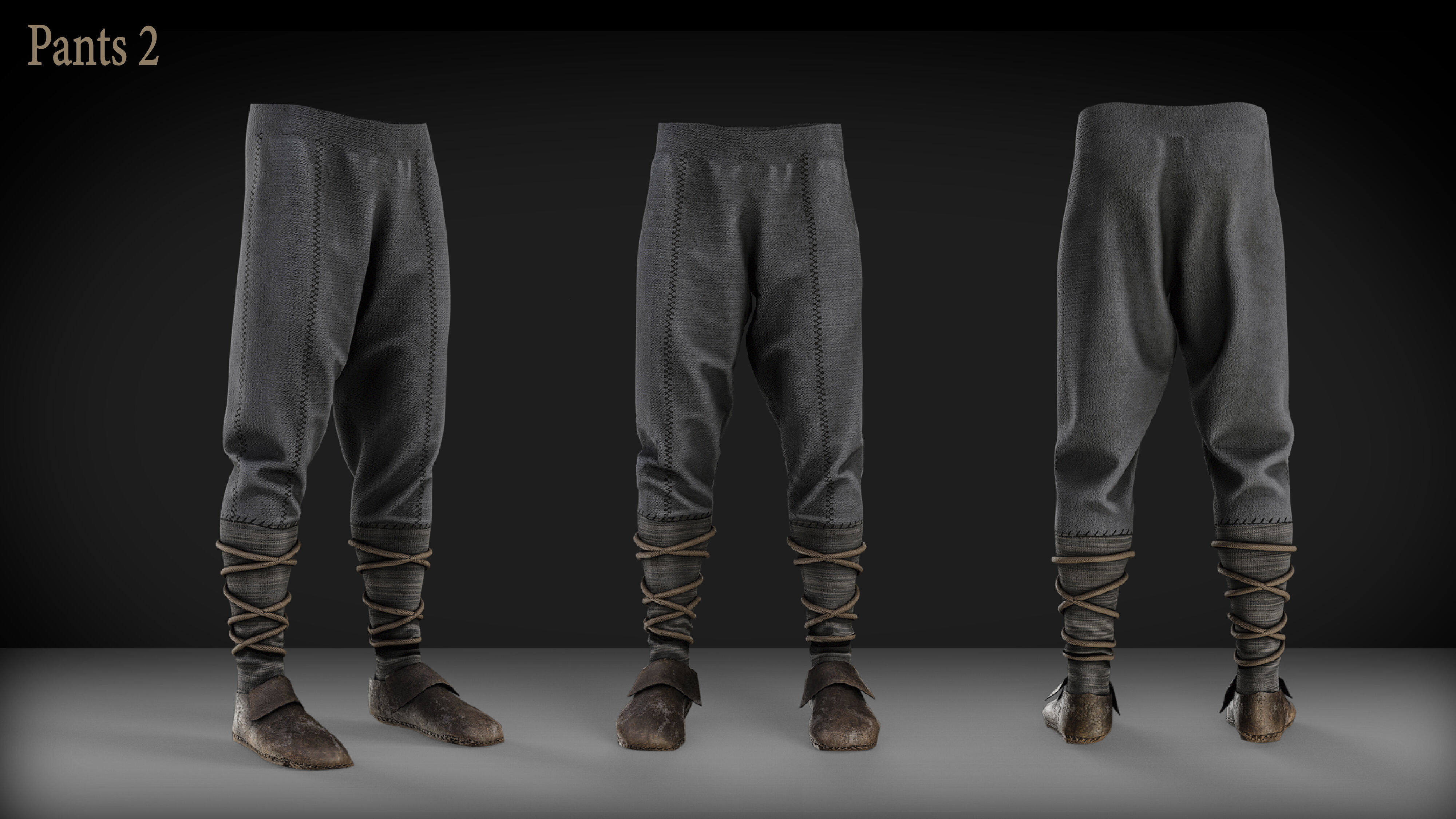 Rigged Metahuman Medieval Clothing Low-poly 3D model_17