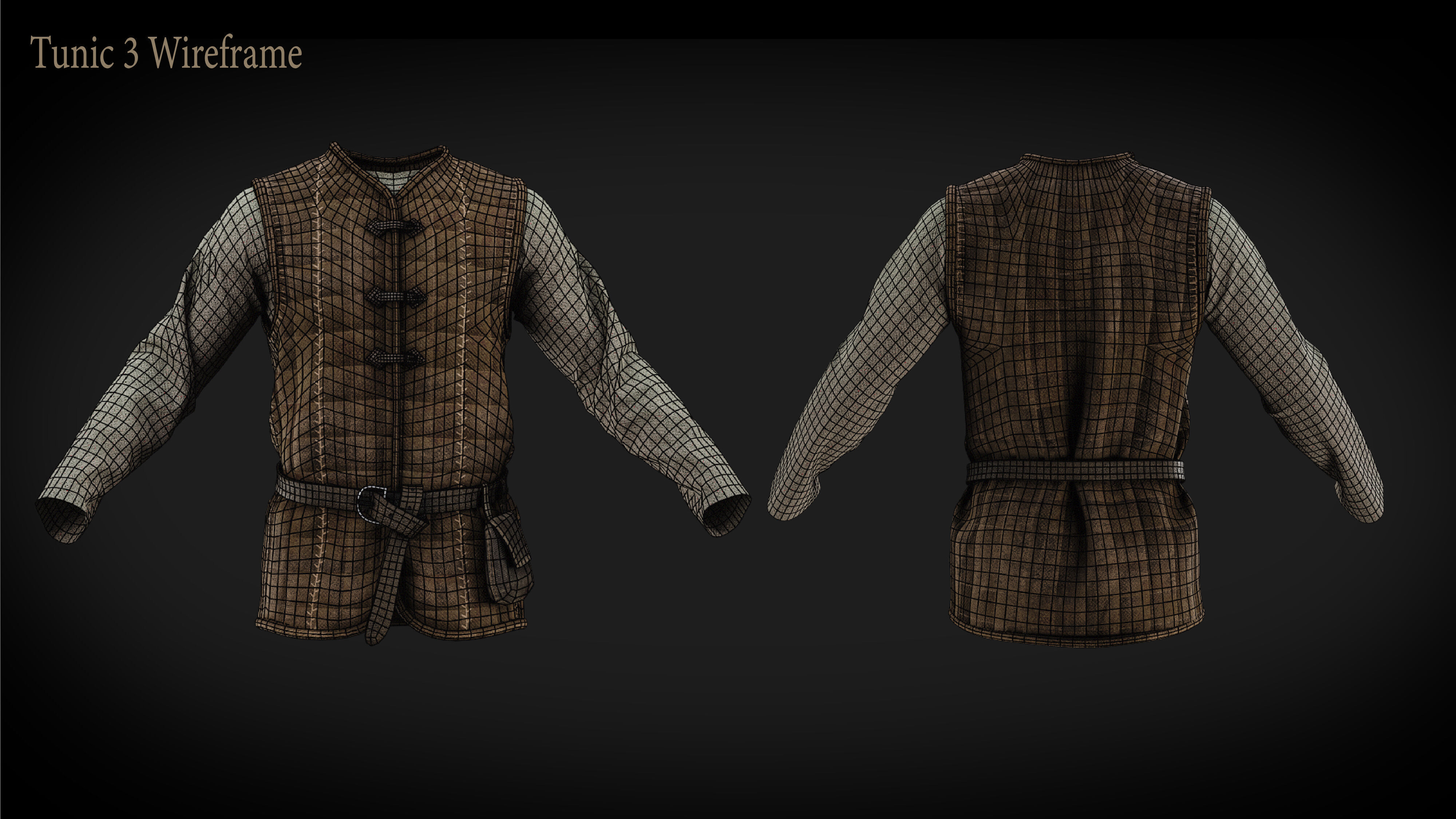 Rigged Metahuman Medieval Clothing Low-poly 3D model_11