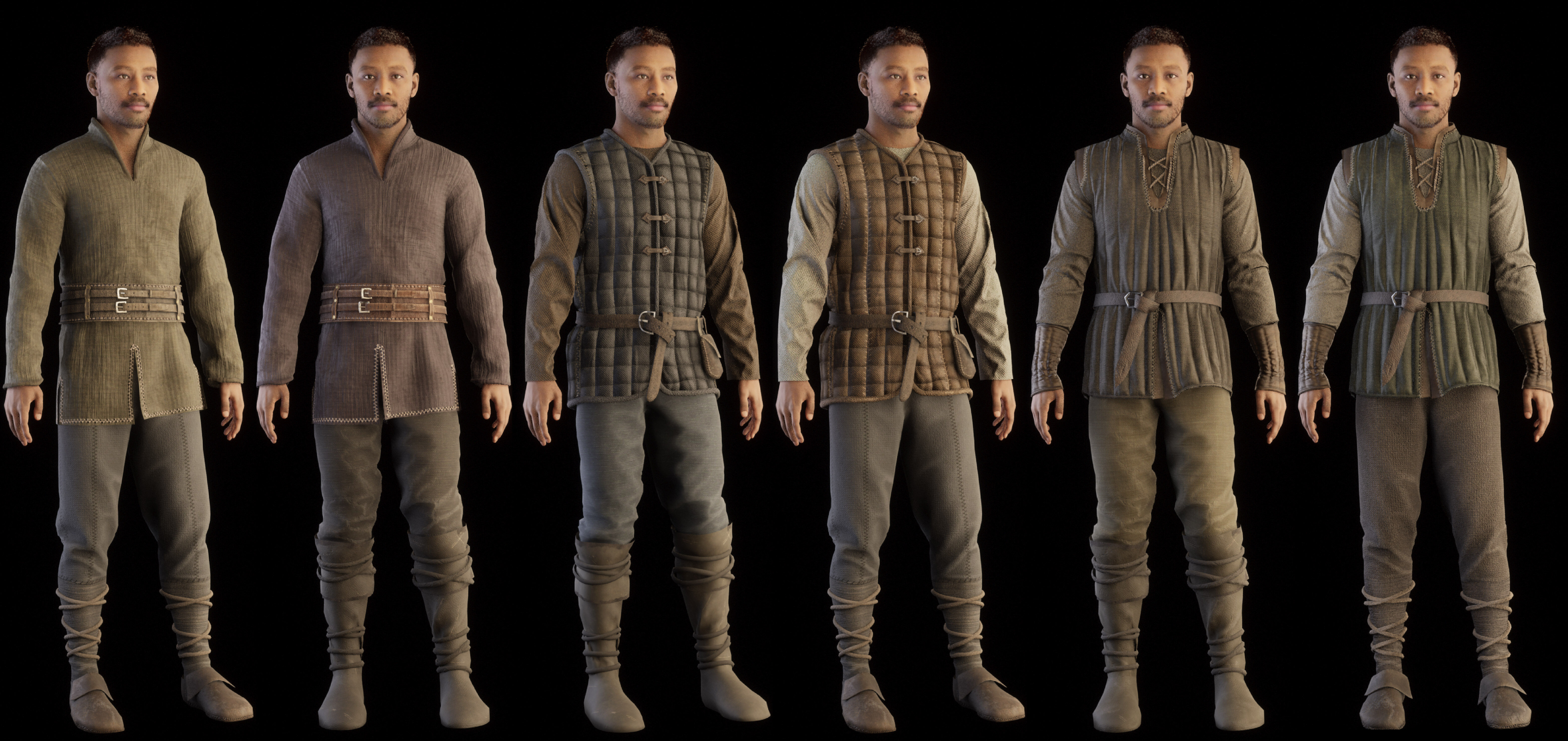 Rigged Metahuman Medieval Clothing Low-poly 3D model_21