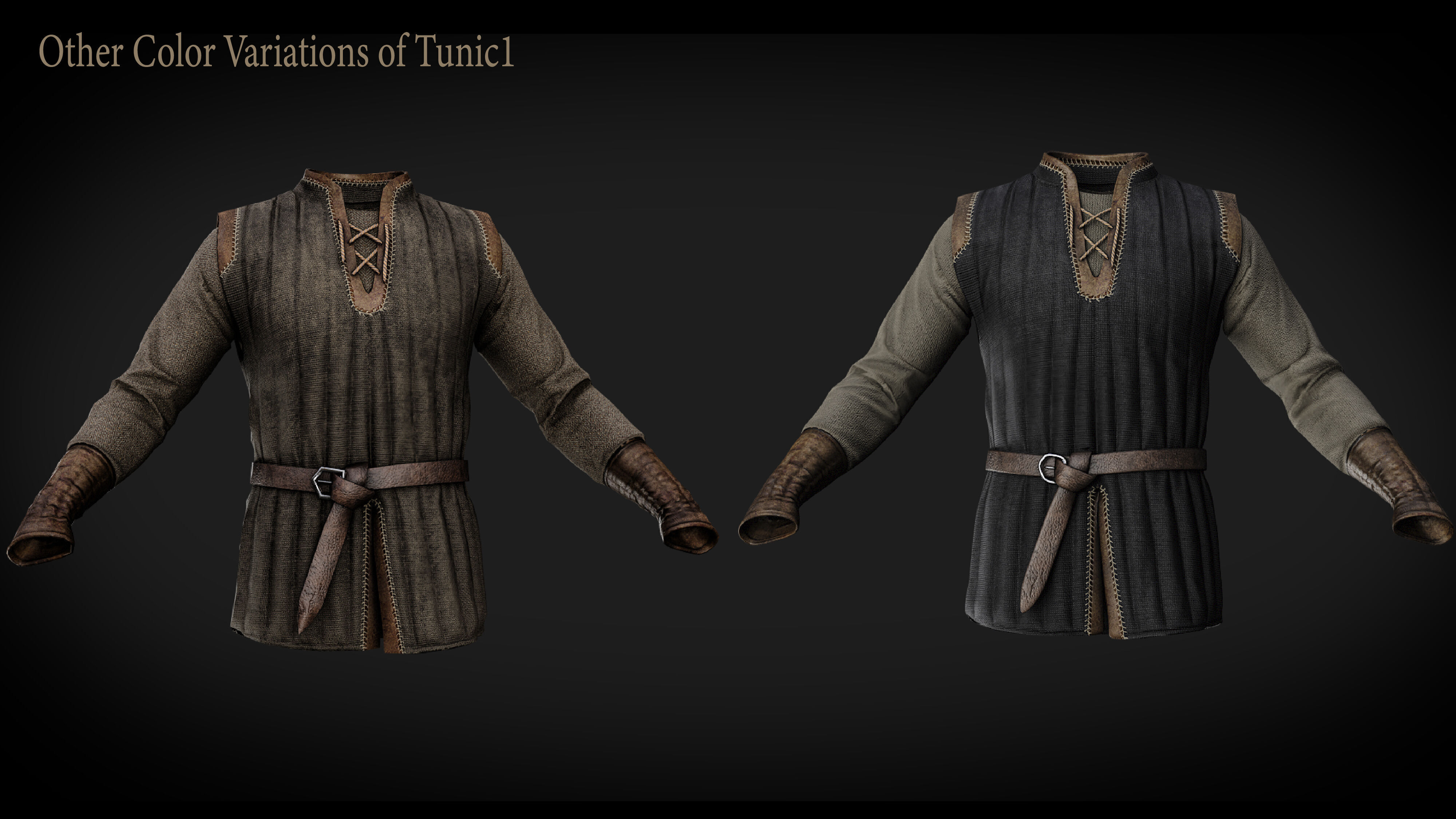 Rigged Metahuman Medieval Clothing Low-poly 3D model_2