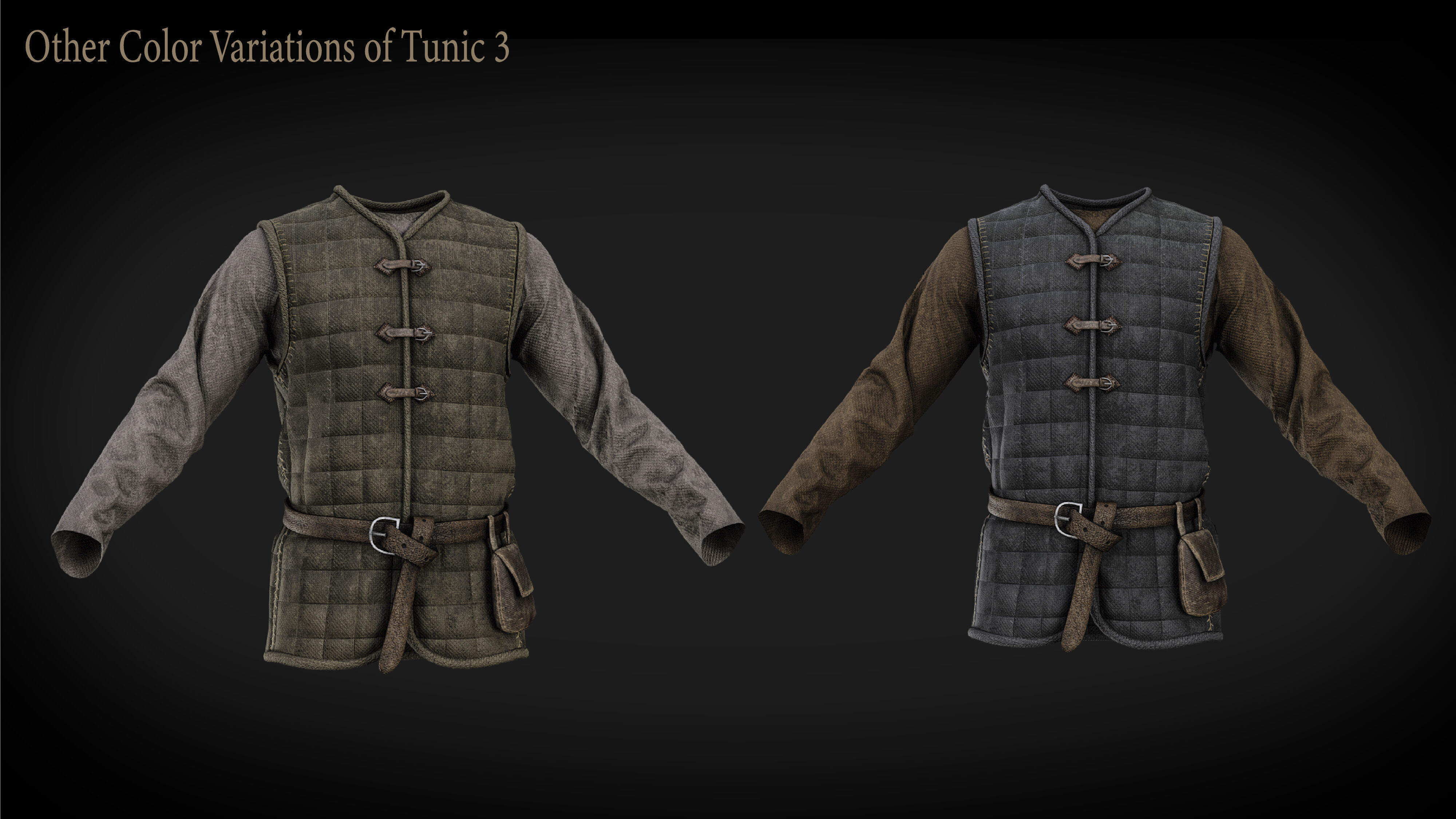 Rigged Metahuman Medieval Clothing Low-poly 3D model_10