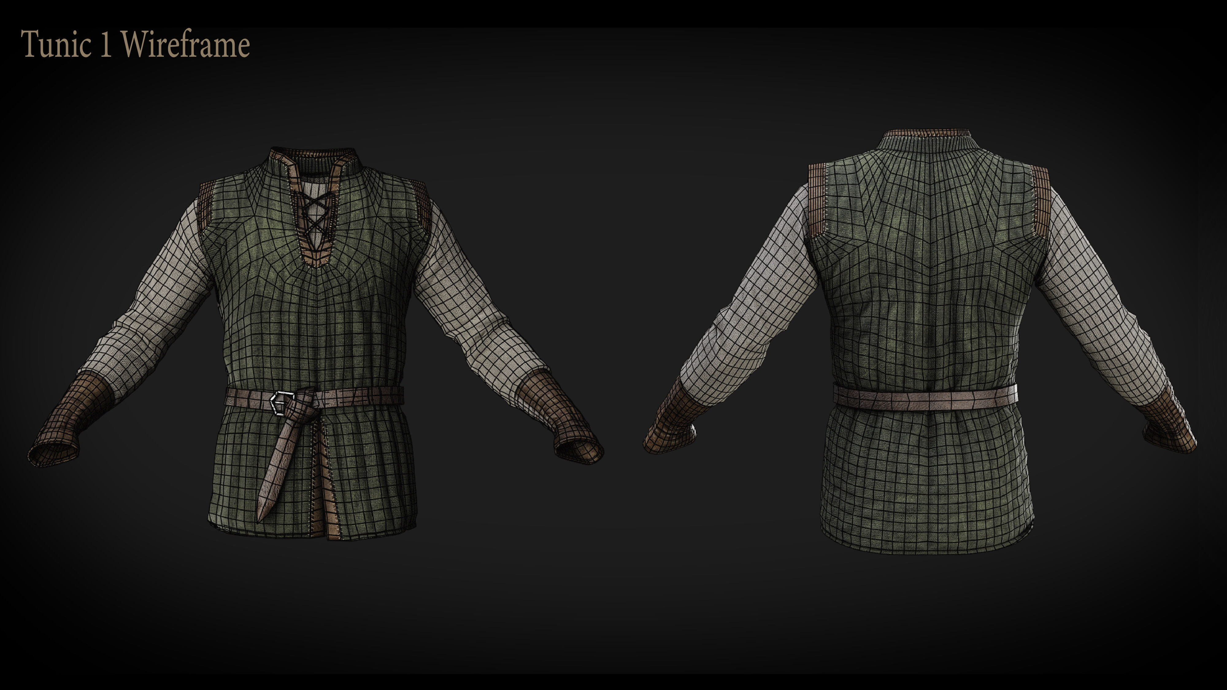 Rigged Metahuman Medieval Clothing Low-poly 3D model_3