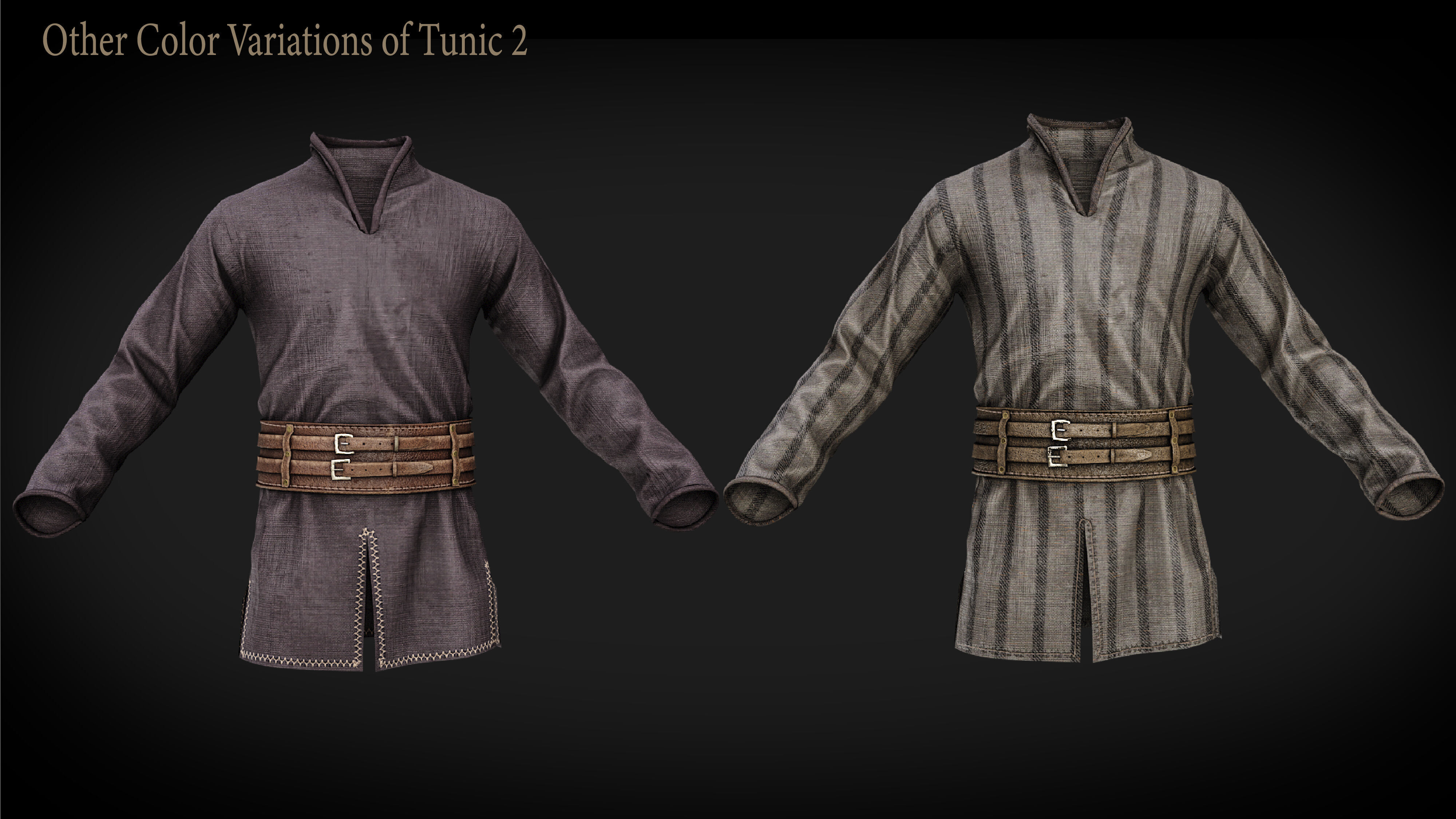 Rigged Metahuman Medieval Clothing Low-poly 3D model_6