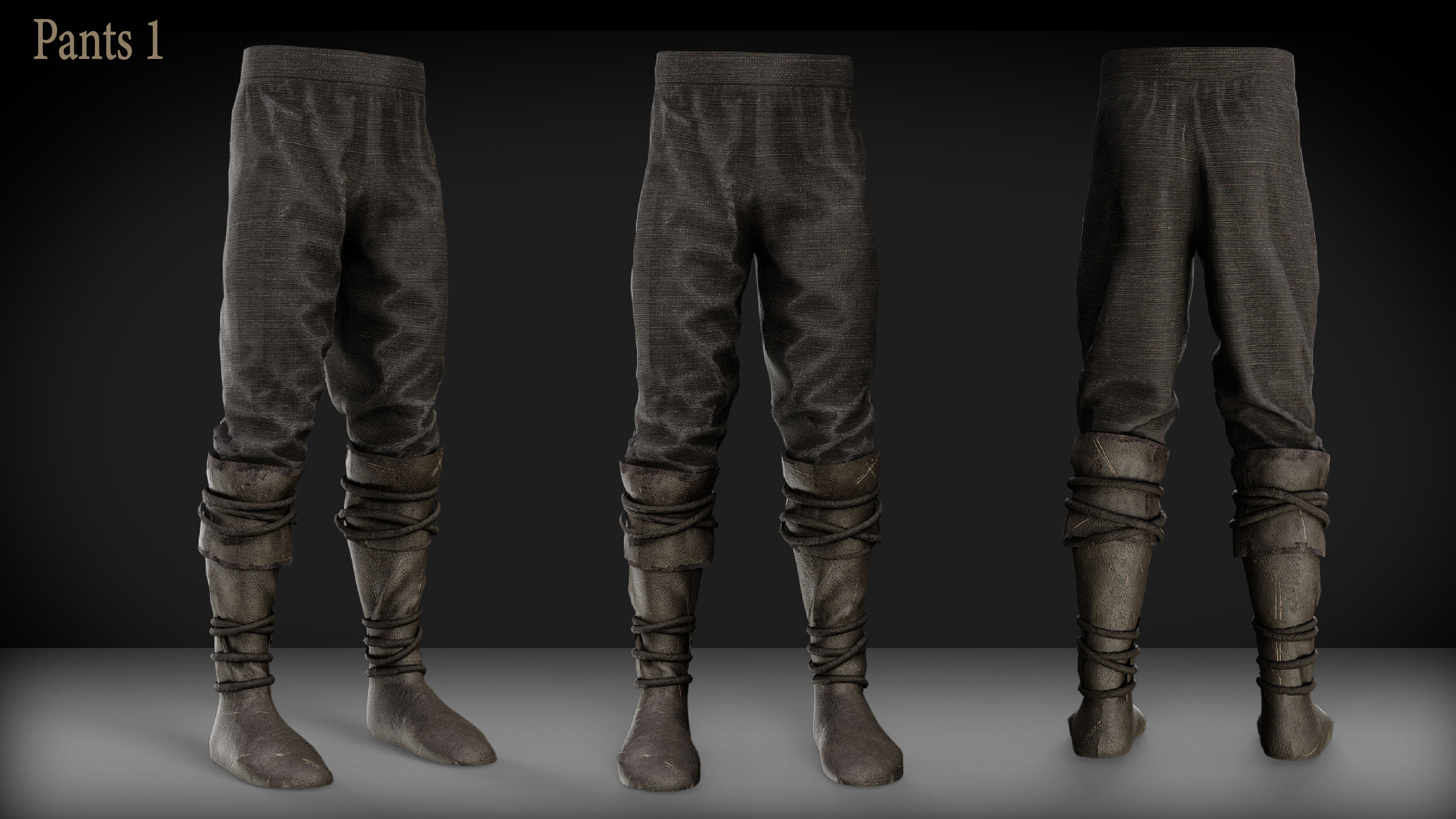 Rigged Metahuman Medieval Clothing Low-poly 3D model_13