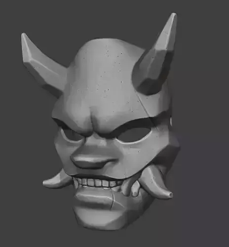 Stylized Japanese Oni Mask 3D print model Stylized Japanese Oni Mask 3D print model