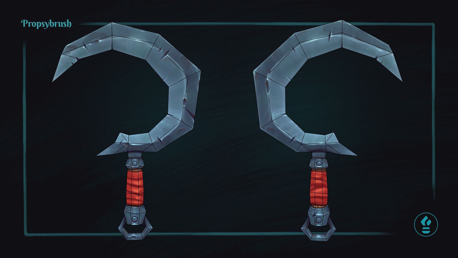 Stylized Sickle Prop - Game-Ready Hand-Painted Asset - Low-poly 3D model_4