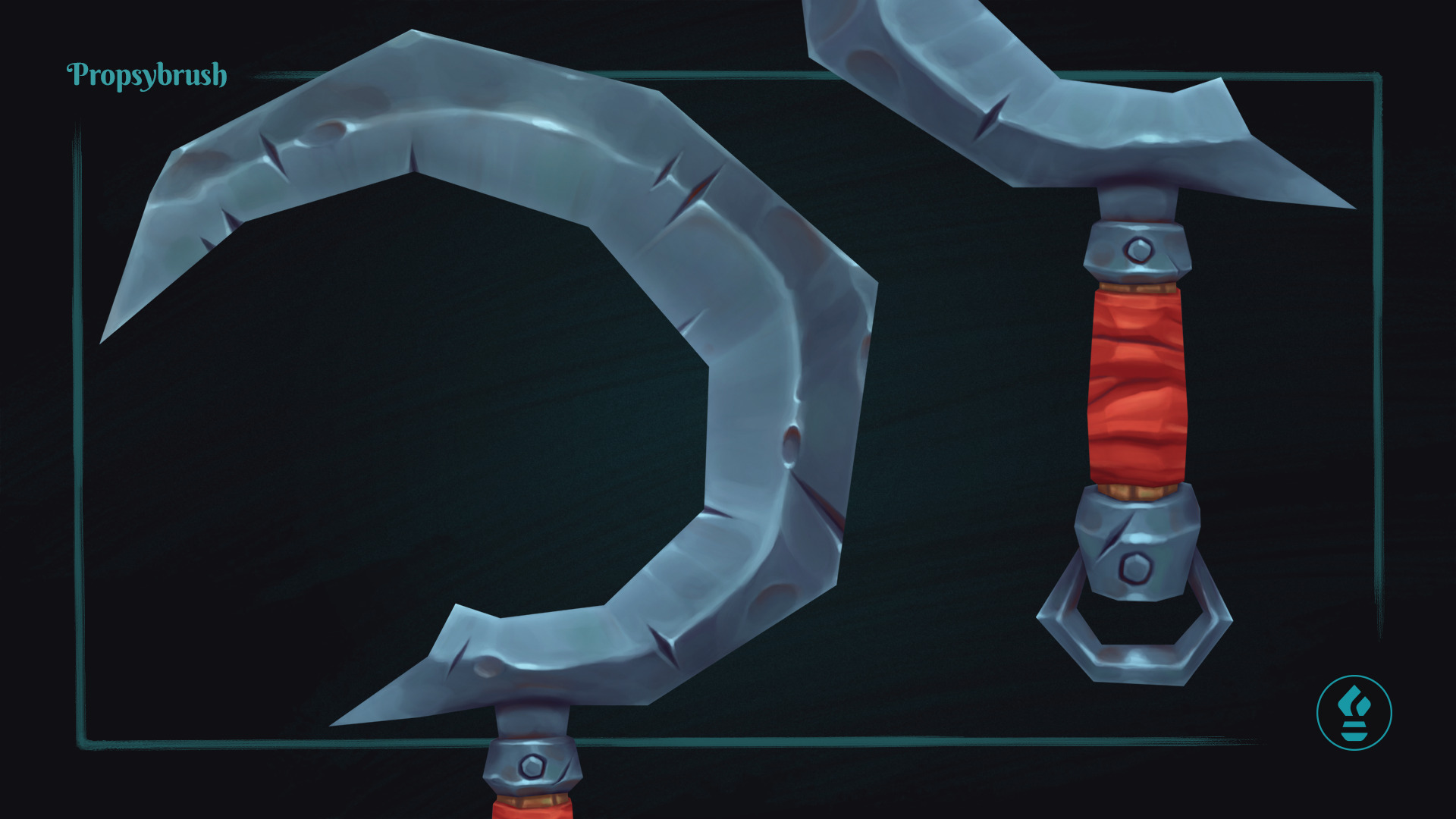 Stylized Sickle Prop - Game-Ready Hand-Painted Asset - Low-poly 3D model_5