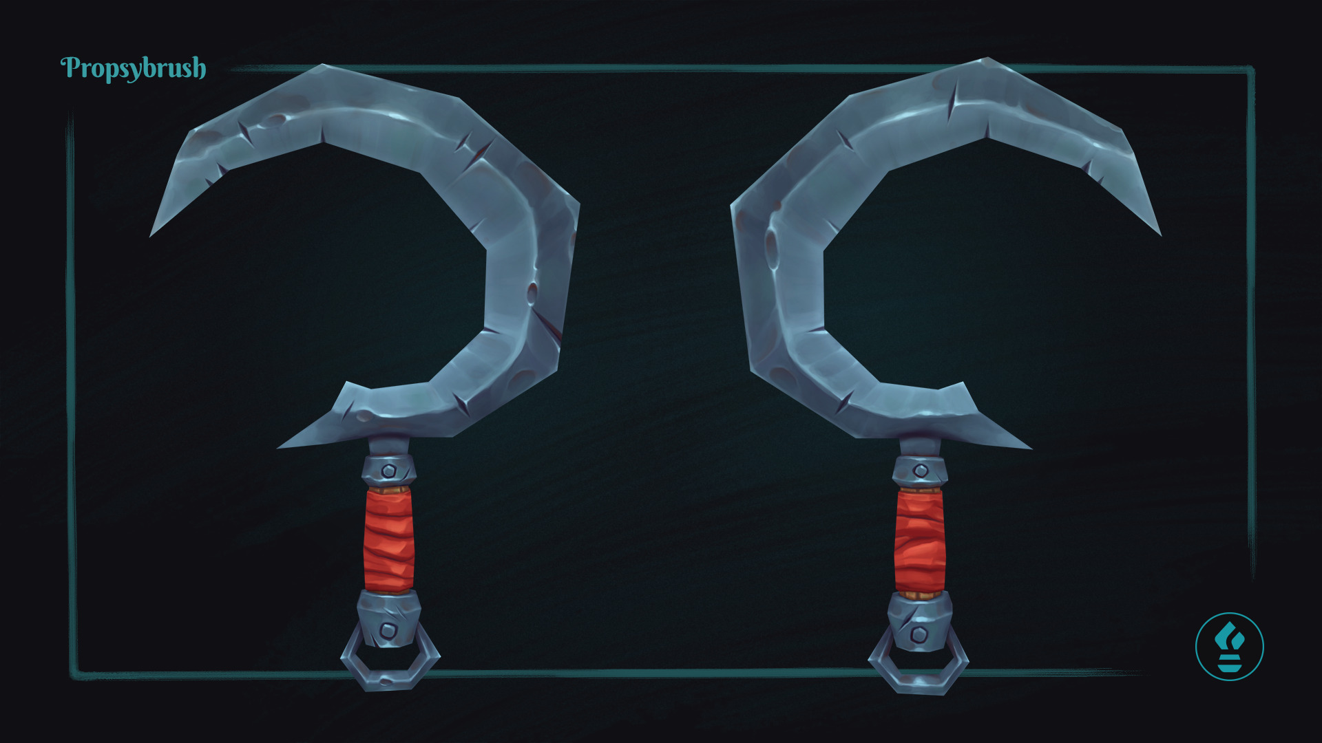 Stylized Sickle Prop - Game-Ready Hand-Painted Asset - Low-poly 3D model_3