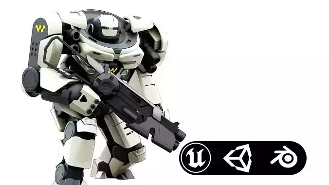 DOOM FIGHTER V-6  Rigged for Unreal Engine - Unity - MIXAMO 3D model