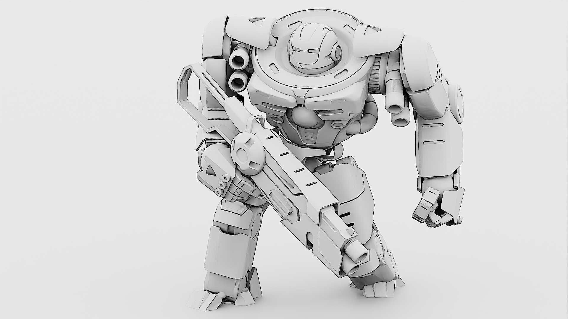 DOOM FIGHTER V-6  Rigged for Unreal Engine - Unity - MIXAMO 3D model_32