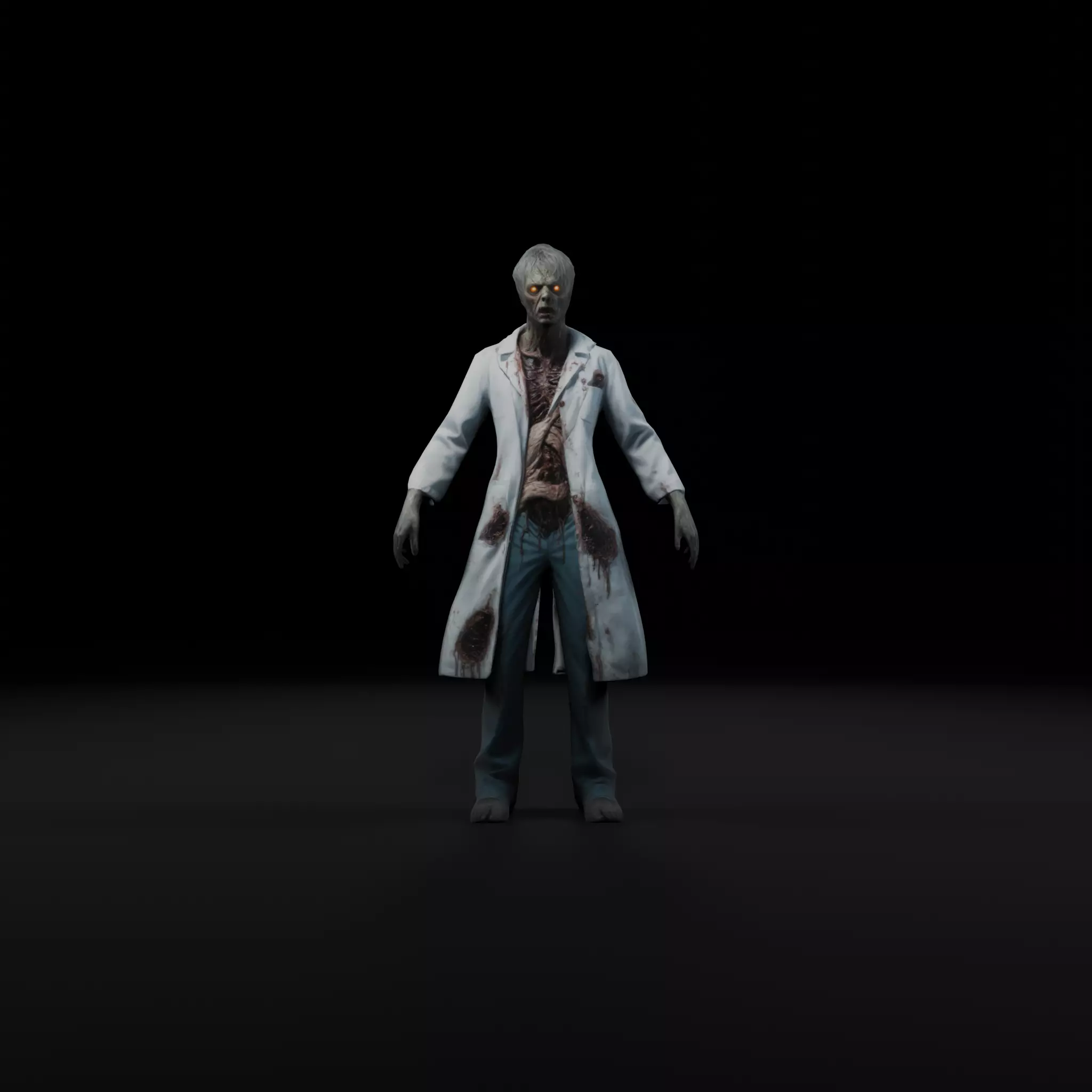 Zombie Scientist - Low Poly Rigged 3D Model Low-poly 3D model_0