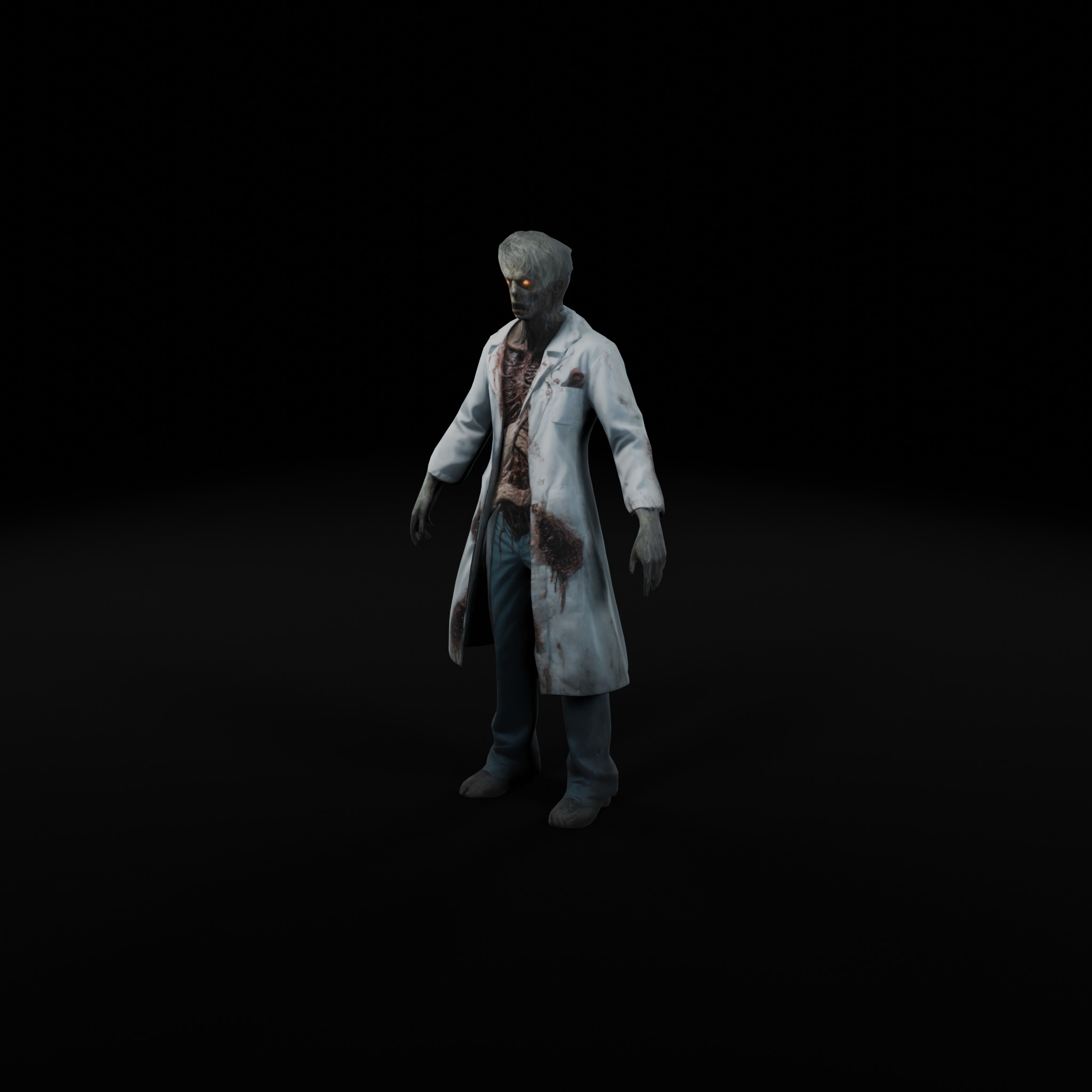 Zombie Scientist - Low Poly Rigged 3D Model Low-poly 3D model_1