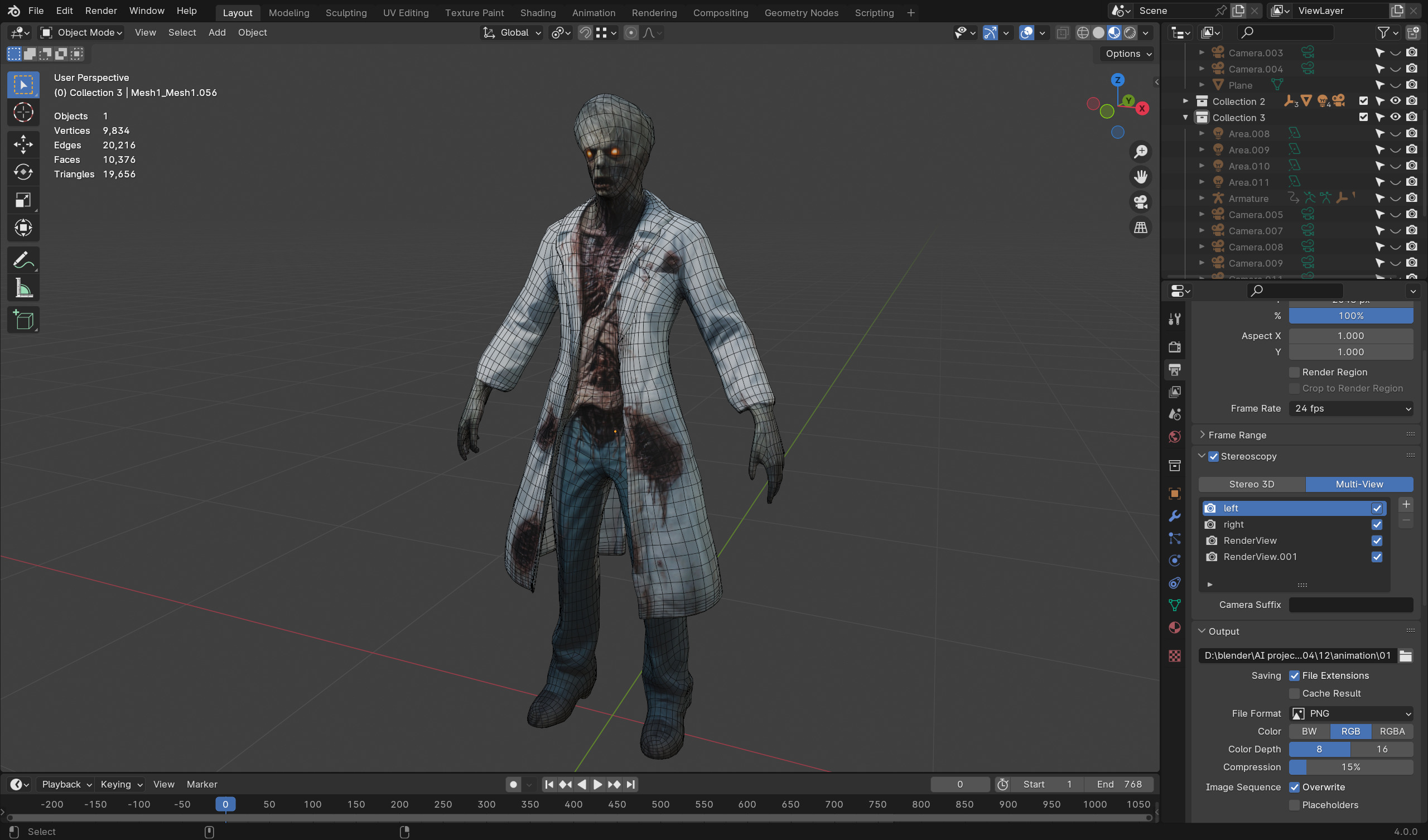 Zombie Scientist - Low Poly Rigged 3D Model Low-poly 3D model_5