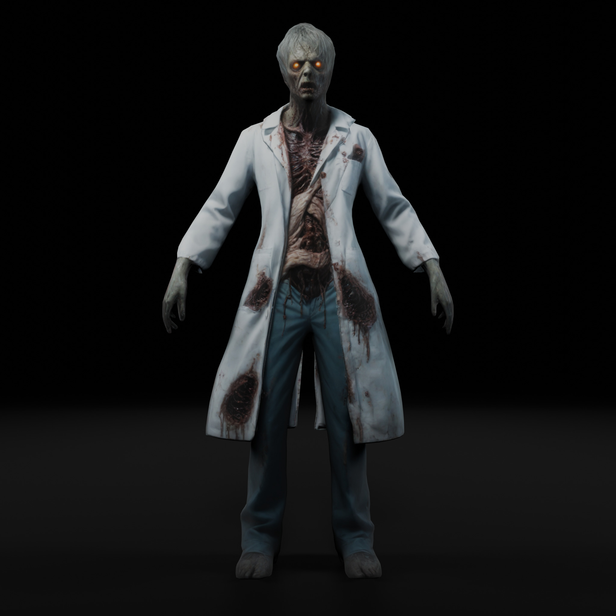 Zombie Scientist - Low Poly Rigged 3D Model Low-poly 3D model_3