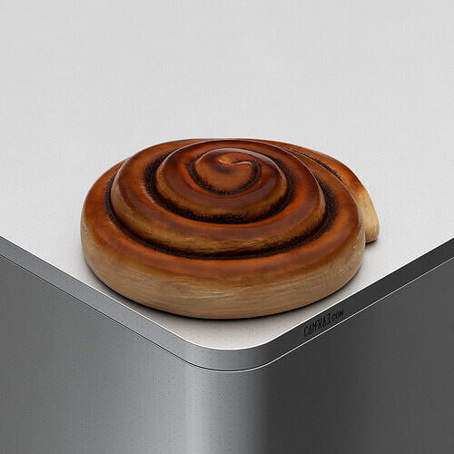 Cinnamon Bun Low-poly 3D model