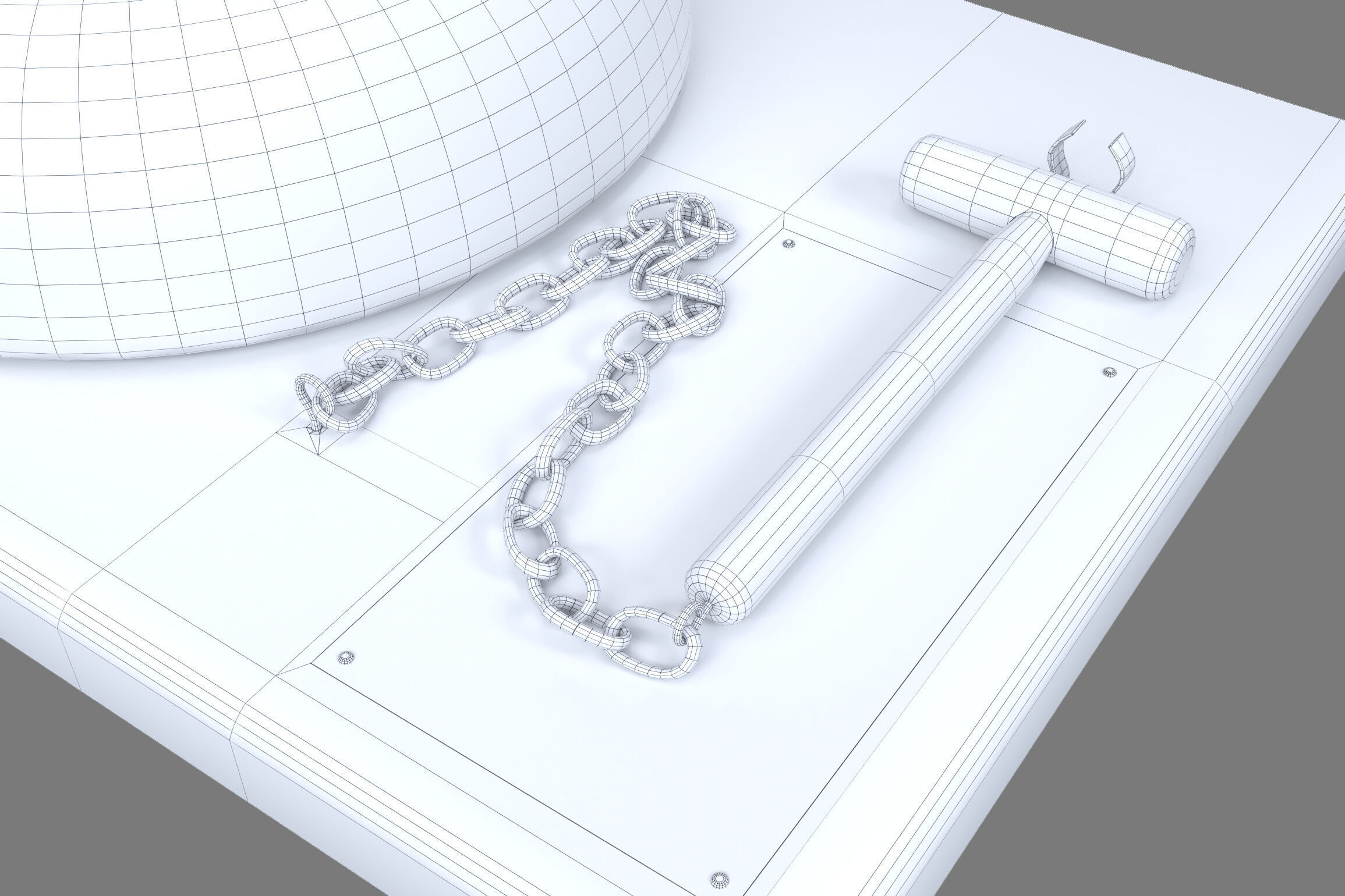 Boxing Ring Gong Bell Low-poly 3D model_21