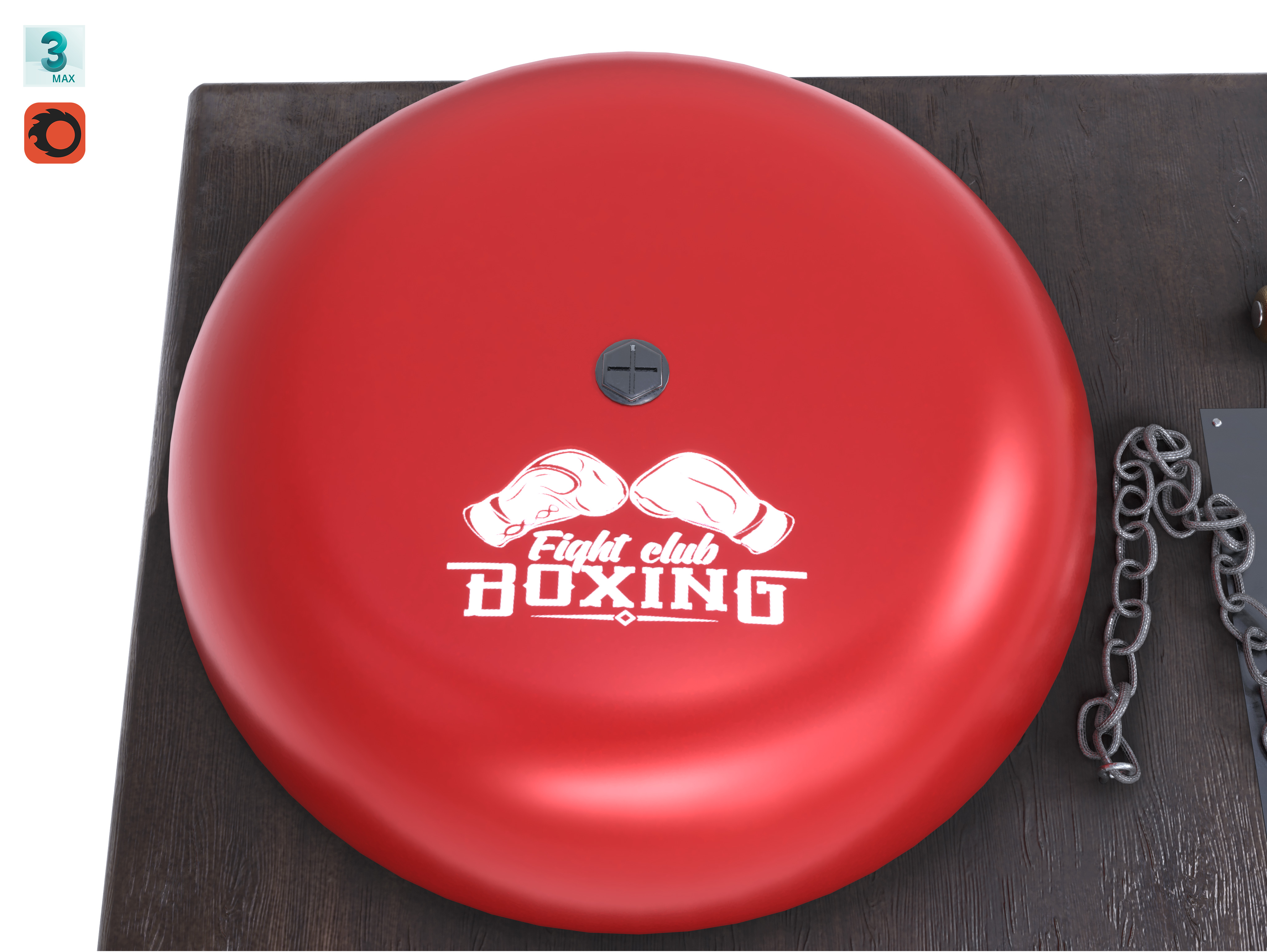 Boxing Ring Gong Bell Low-poly 3D model_10