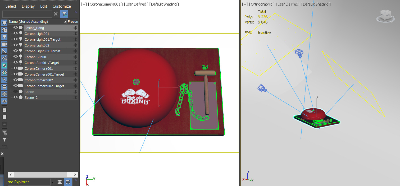 Boxing Ring Gong Bell Low-poly 3D model_25
