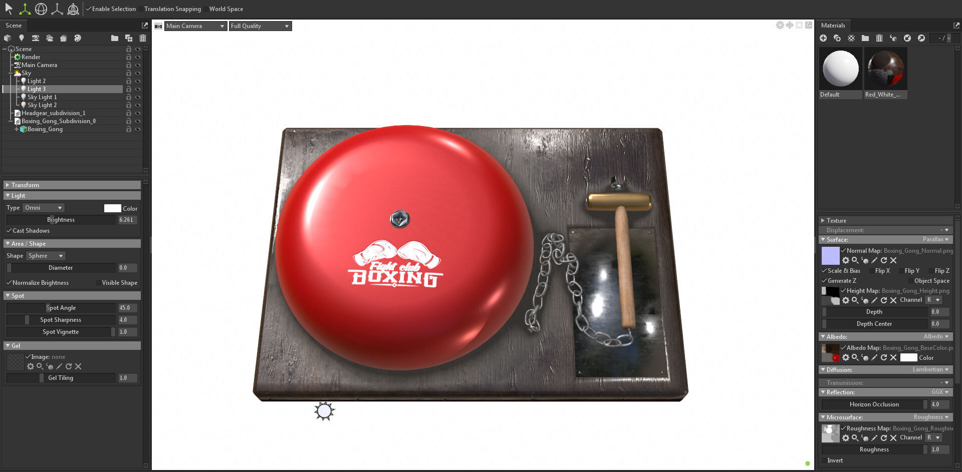 Boxing Ring Gong Bell Low-poly 3D model_28