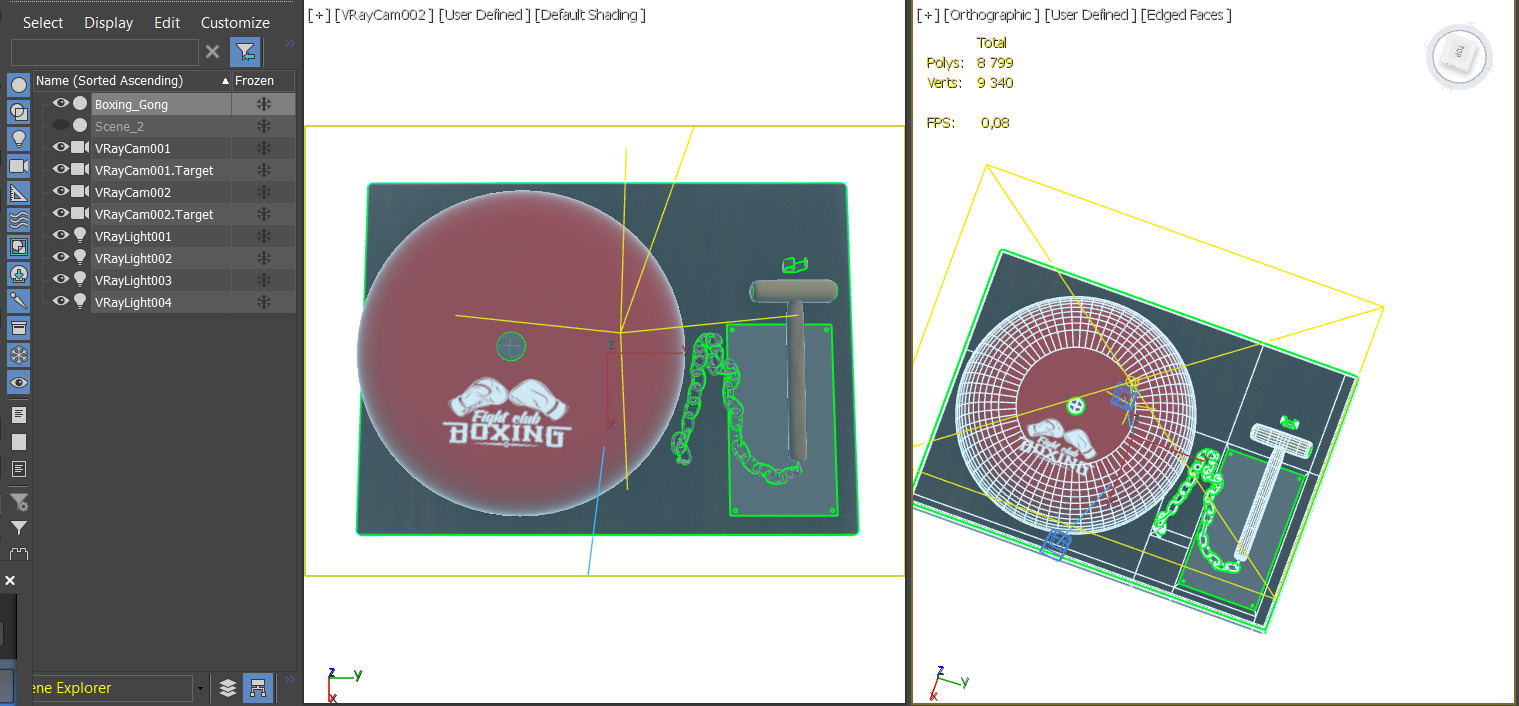 Boxing Ring Gong Bell Low-poly 3D model_26