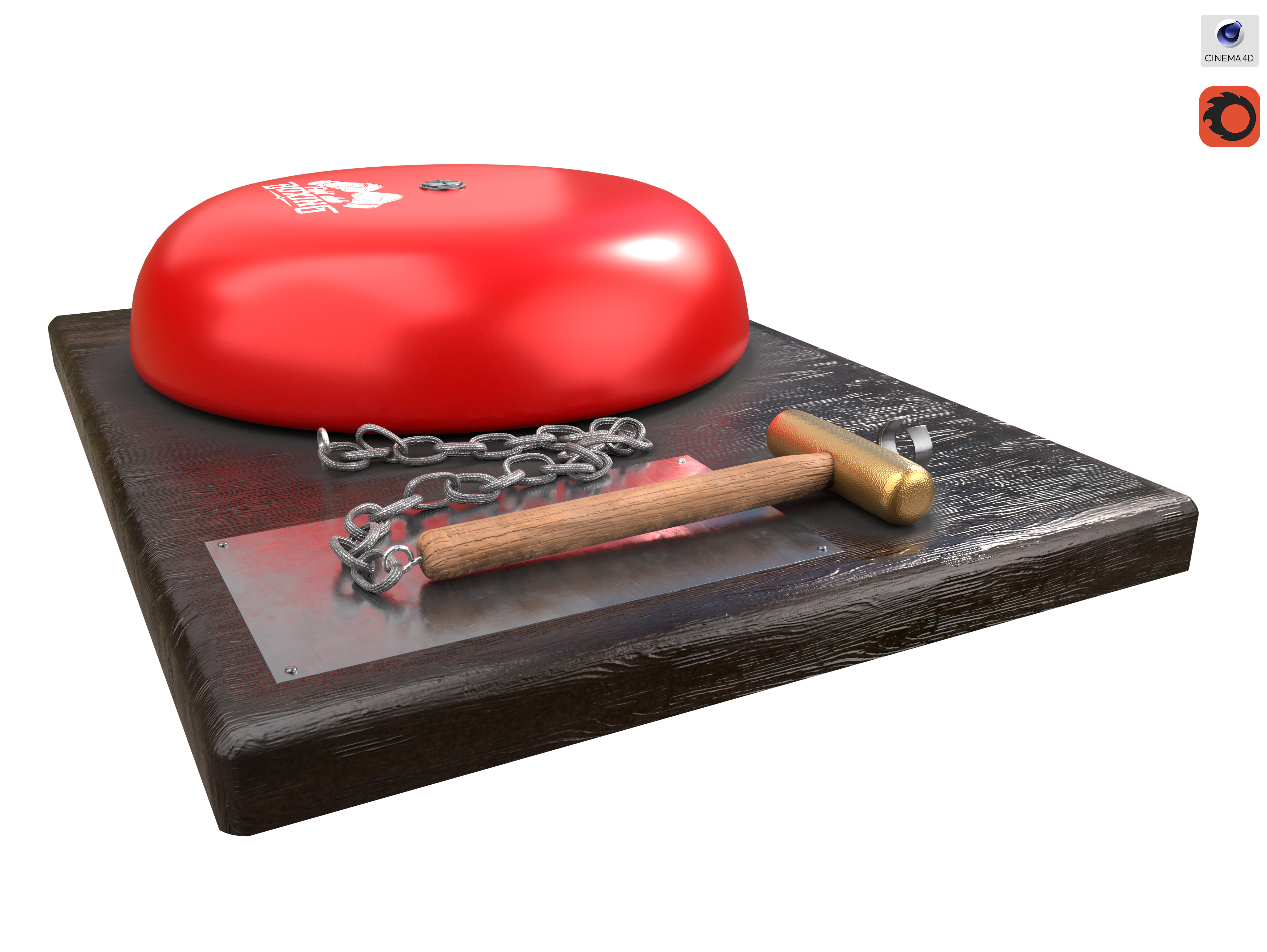 Boxing Ring Gong Bell Low-poly 3D model_5