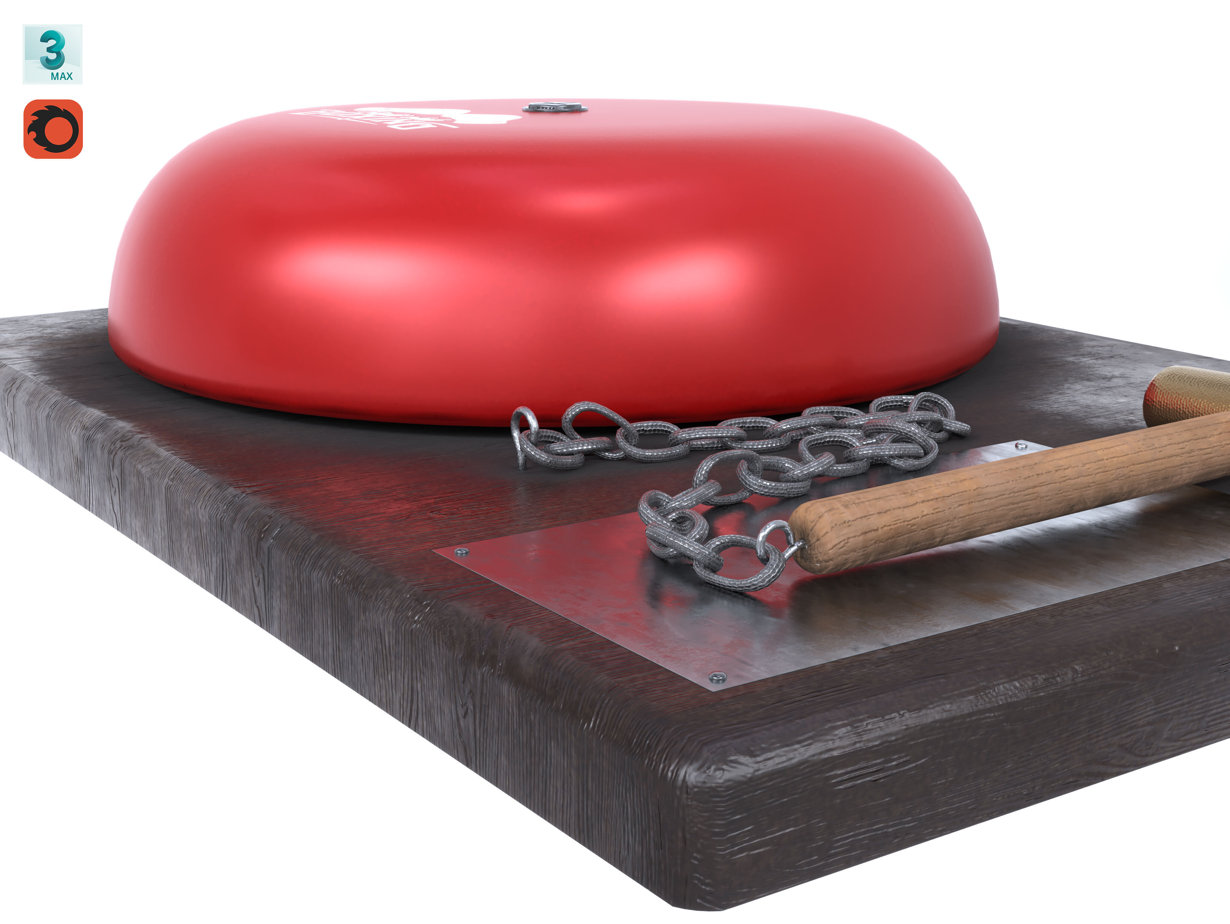 Boxing Ring Gong Bell Low-poly 3D model_8