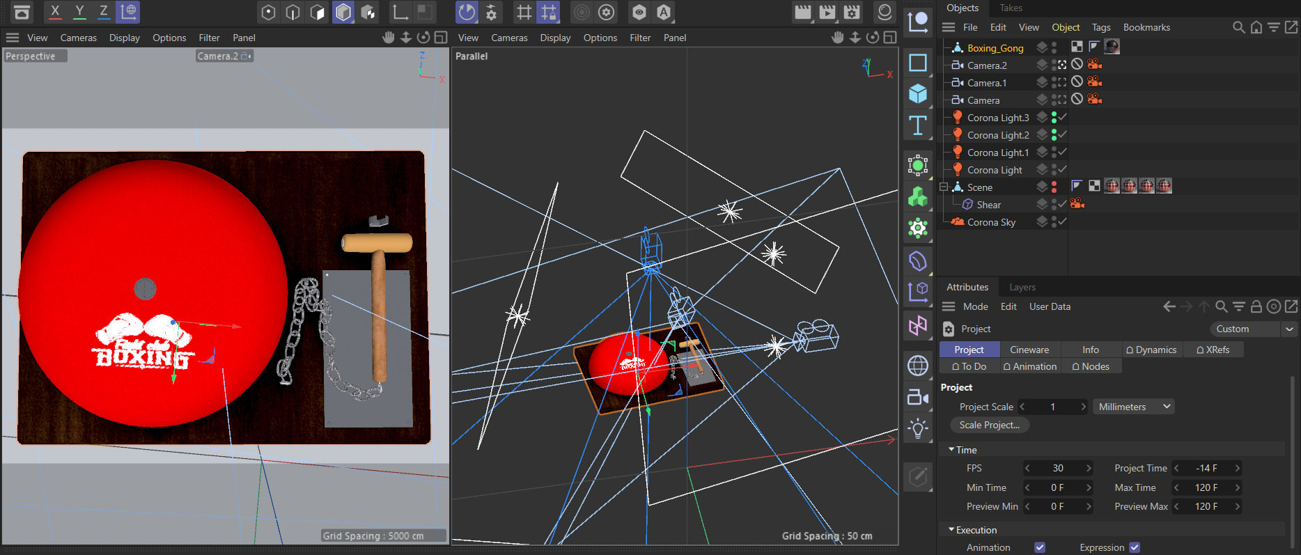 Boxing Ring Gong Bell Low-poly 3D model_27